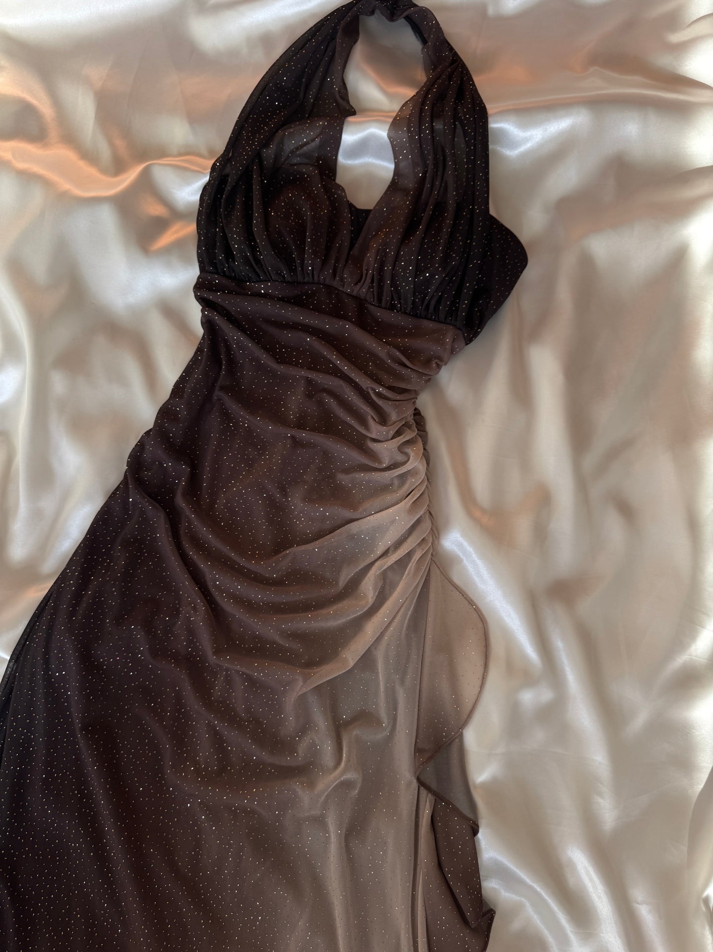 Sparkly Brown Ombre Vintage Dress