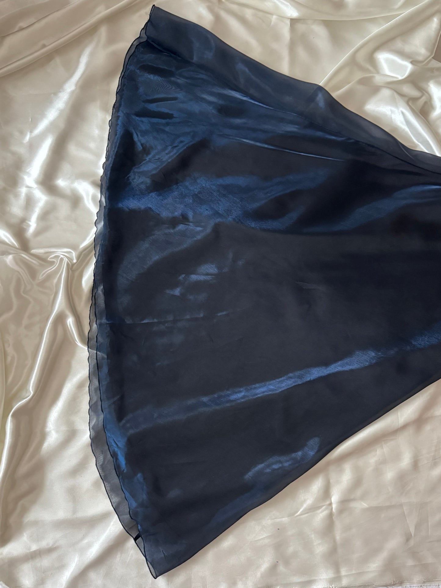 Dark Blue Vampy Long Vintage Satin Gown