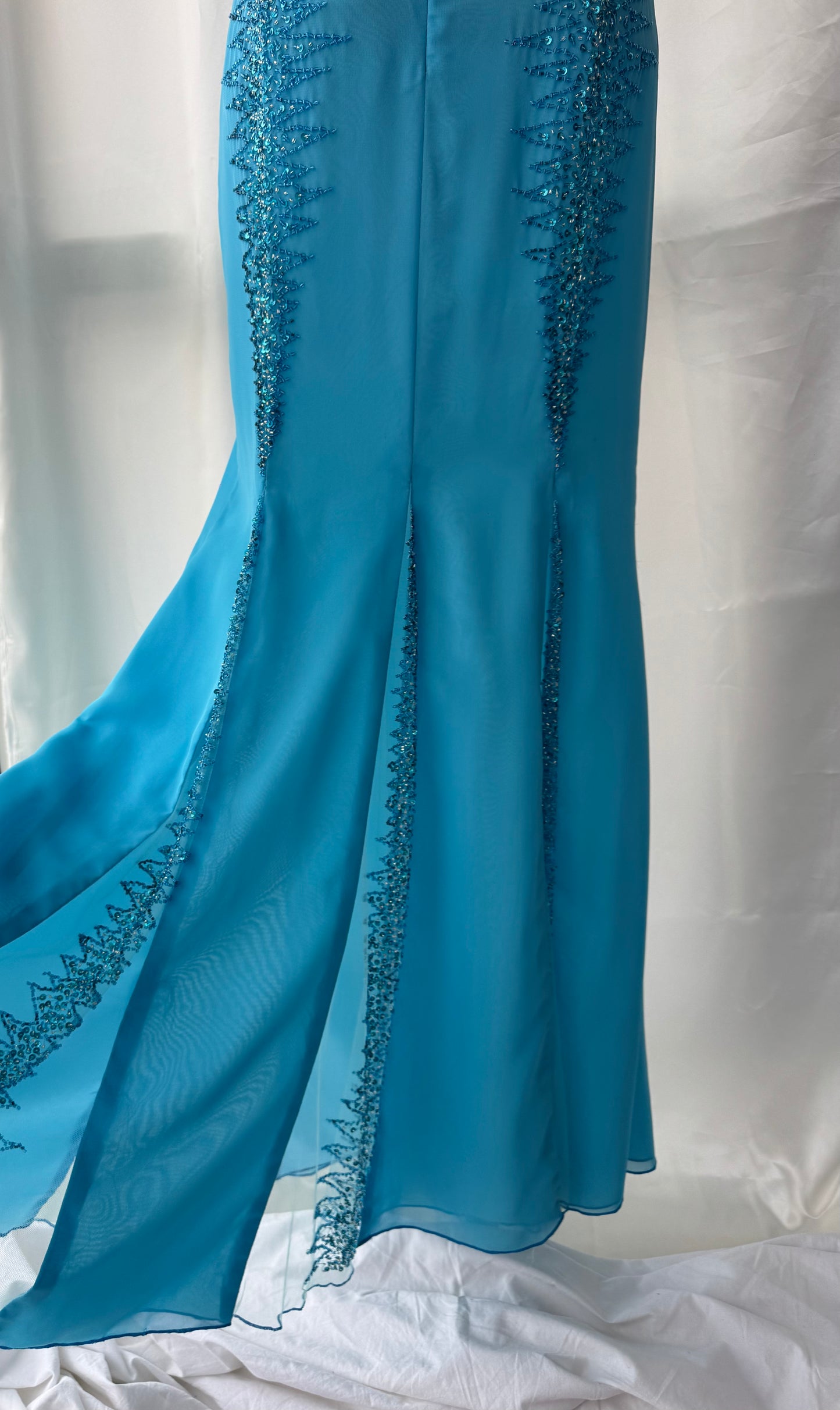 Absolutely Beautiful Light Blue Vintage Beaded Dress