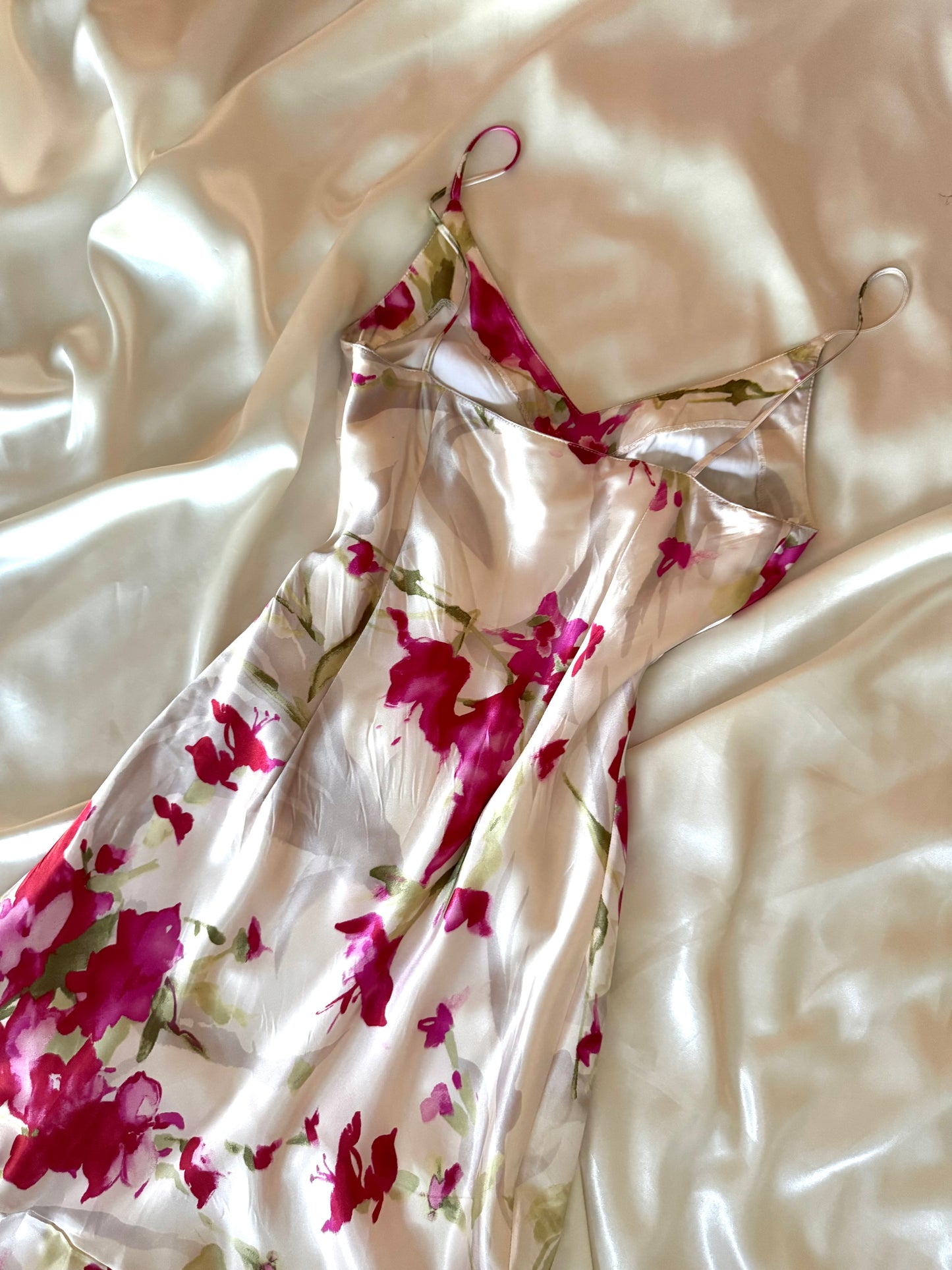 Absolutely Beautiful Sequin White & Pink Vintage Dress