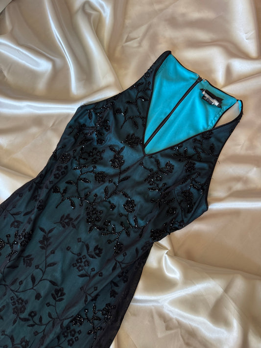 Blue & Black Gothic Vintage Dress