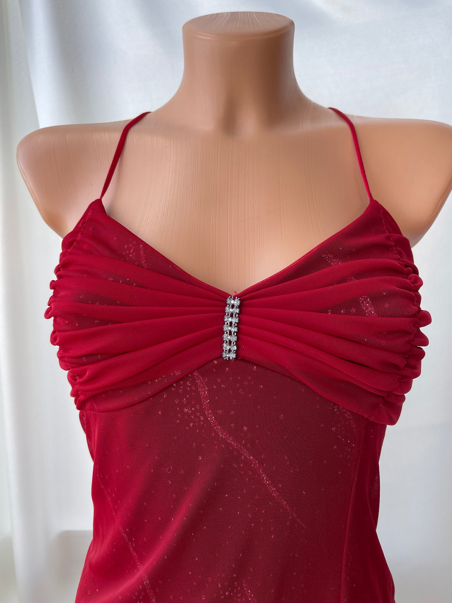 Spectacular Red & Black Sparkly Vintage Dress