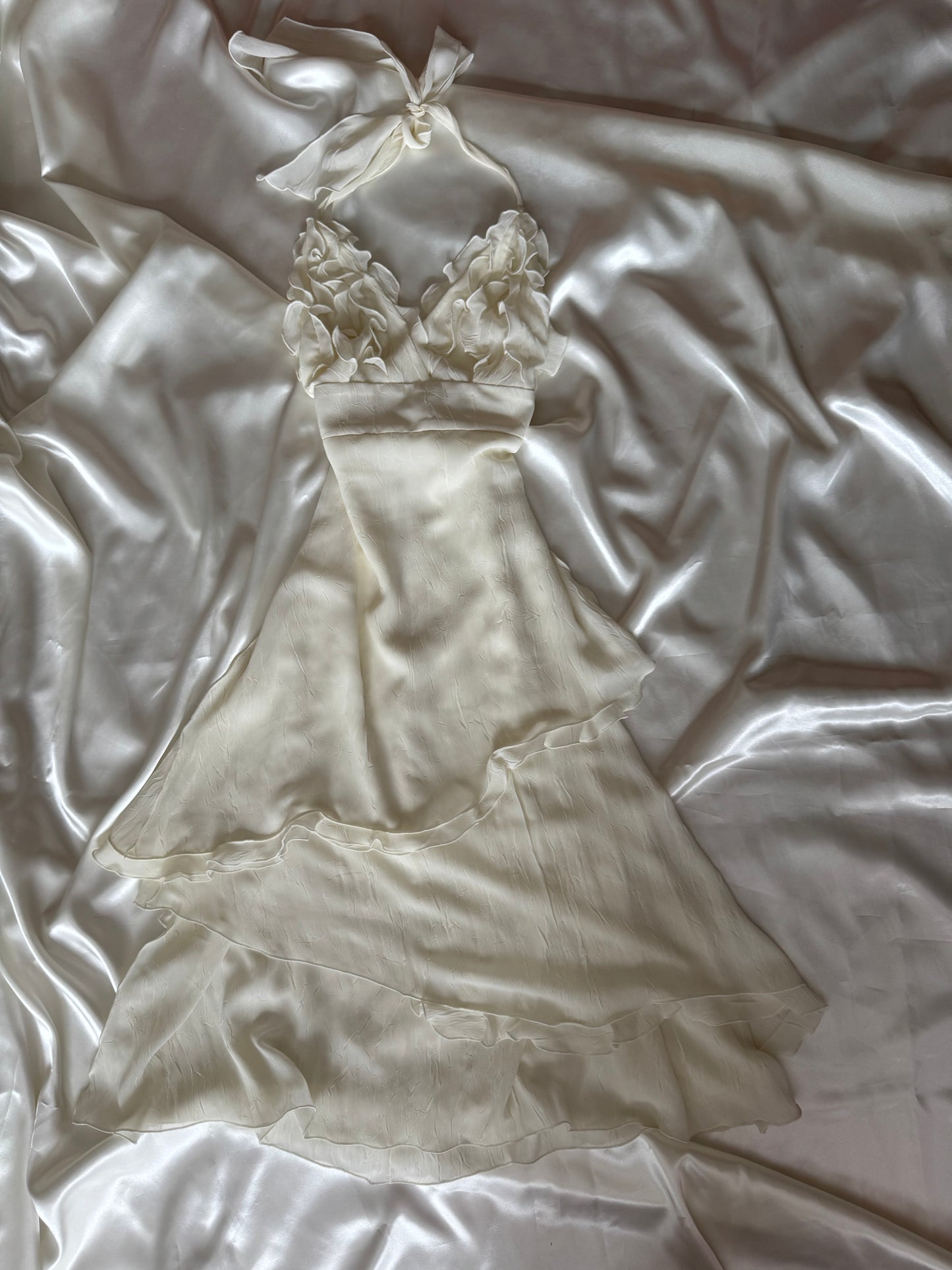 Cute White Frill Sparkly Vintage Dress