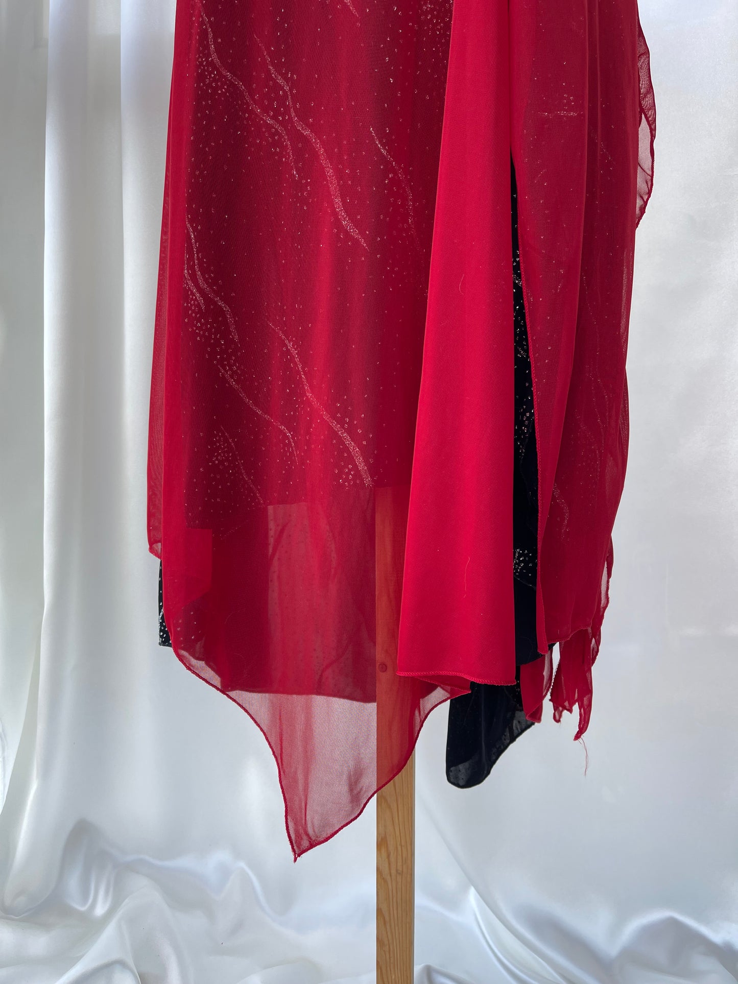 Spectacular Red & Black Sparkly Vintage Dress