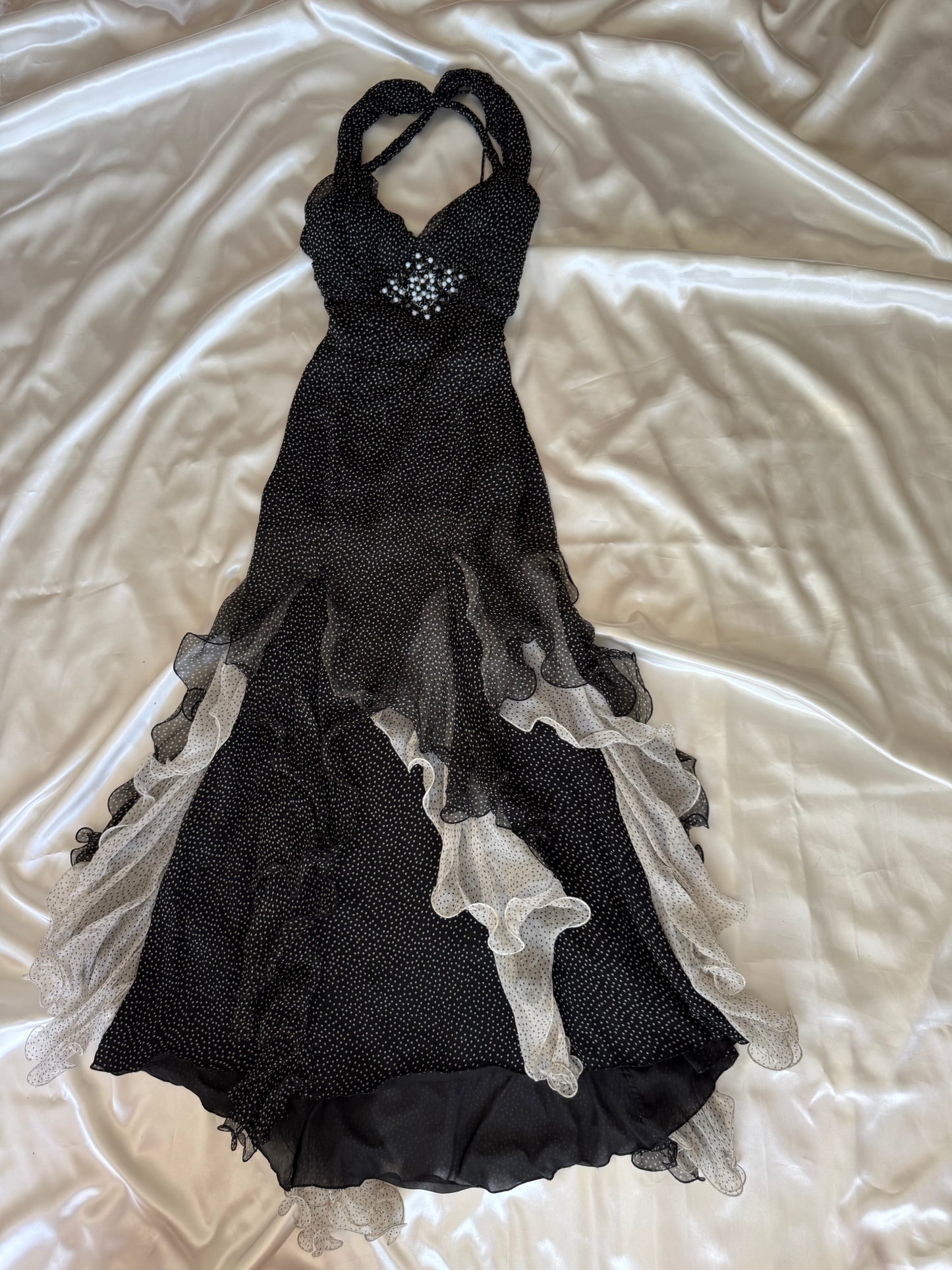 Spectacular Black Polkadot Ruffle Dress