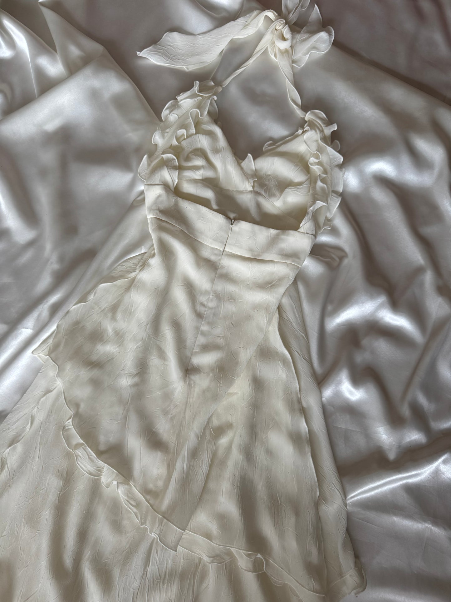 Cute White Frill Sparkly Vintage Dress