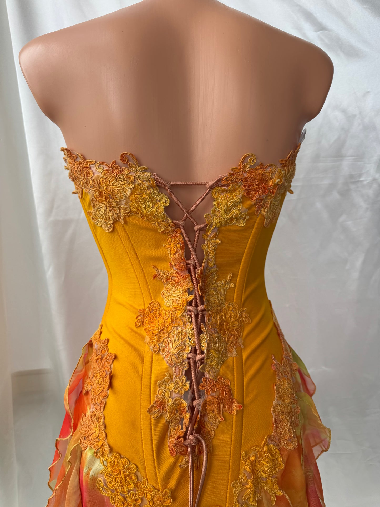 Catwalk Collection London Orange Corset Mini Dress
