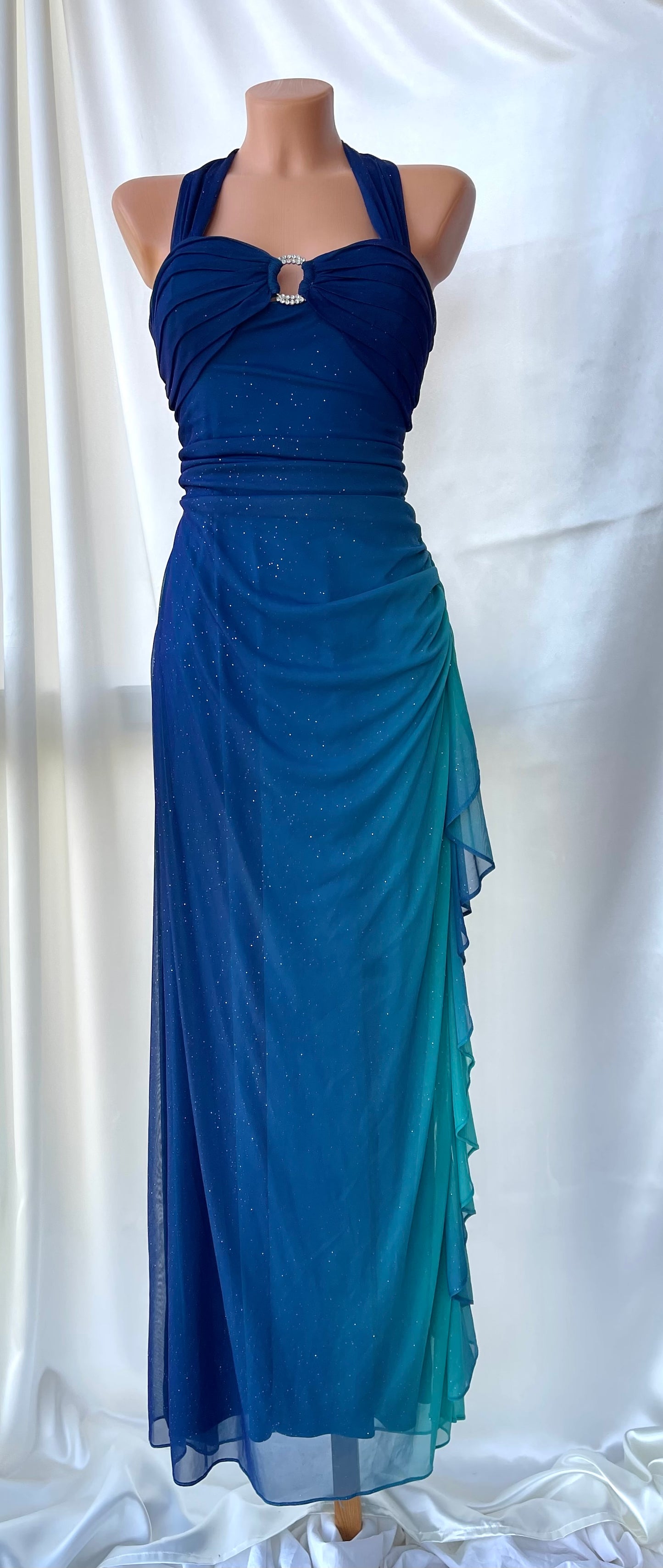 Sparkly Ombre Blue & Turquoise Vintage Dress