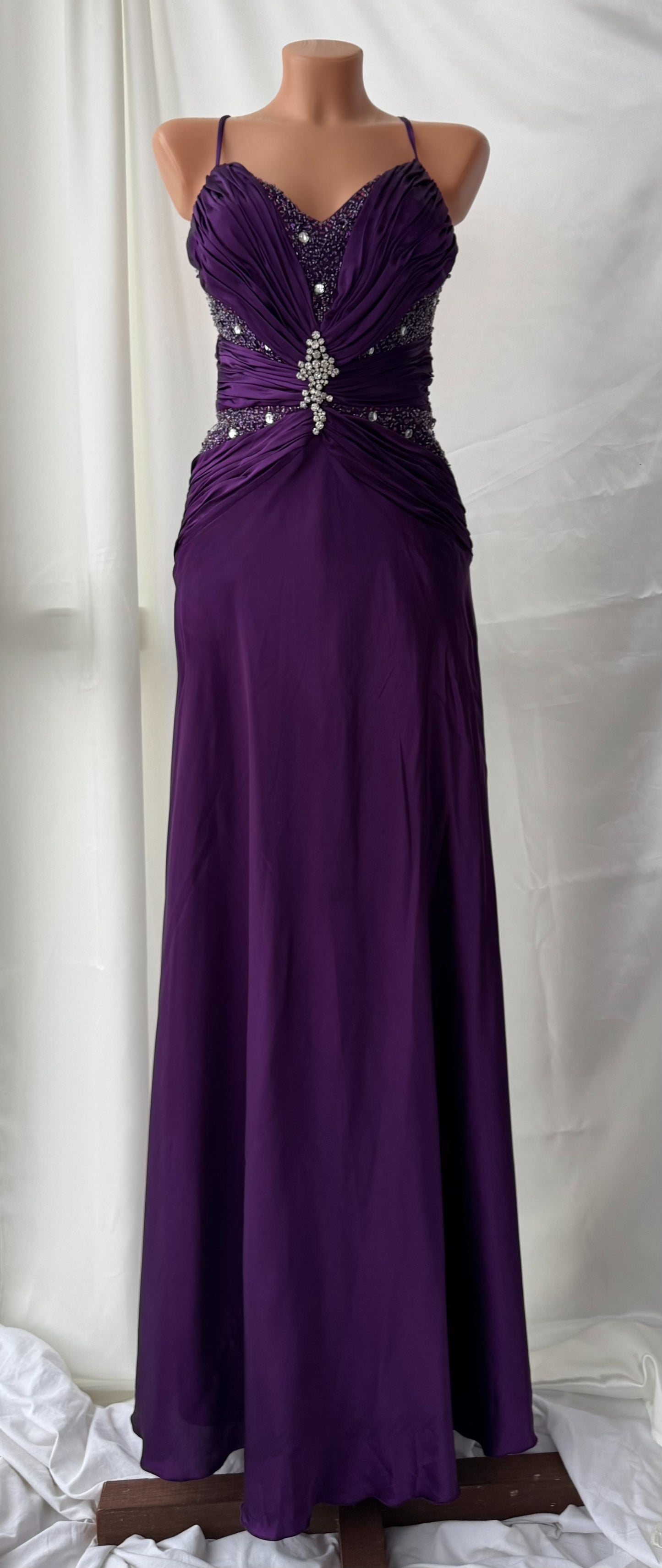 Long Purple Beaded Dress