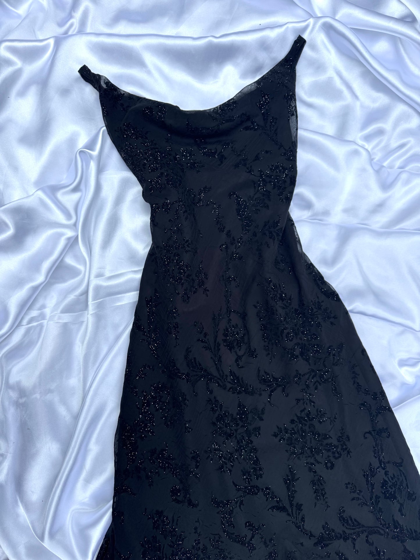Black Floral Sparkly Gothic Vintage Dress