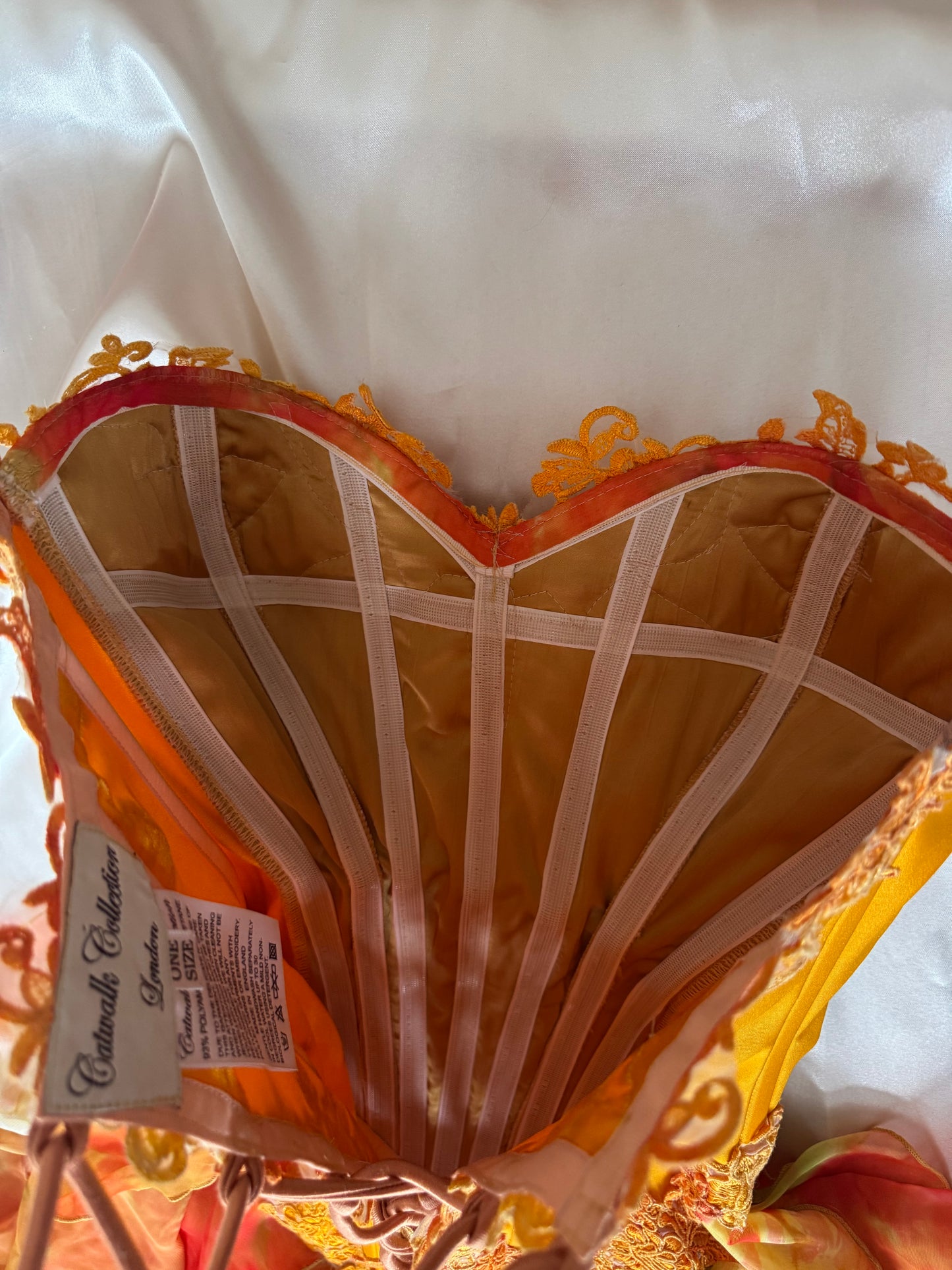Catwalk Collection London Orange Corset Mini Dress