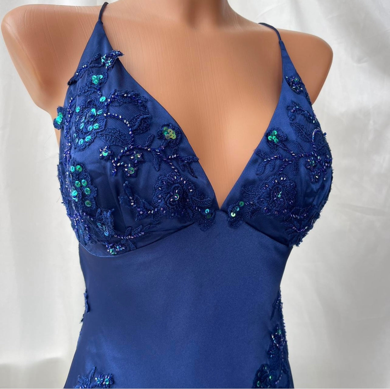 Spectacular Blue Maxi Vintage Dress