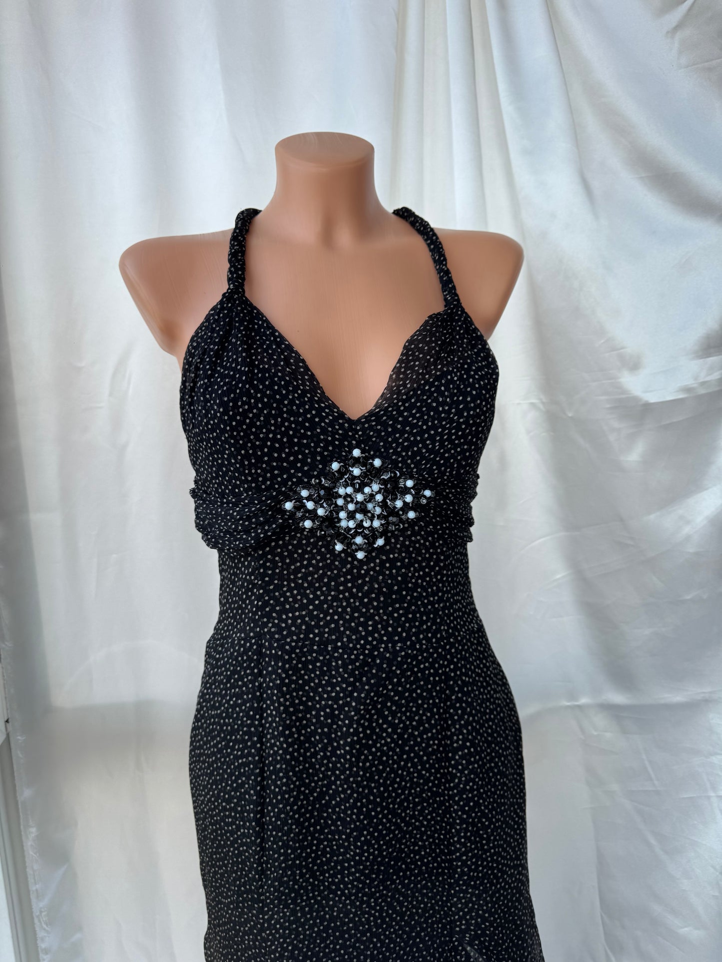 Spectacular Black Polkadot Ruffle Dress