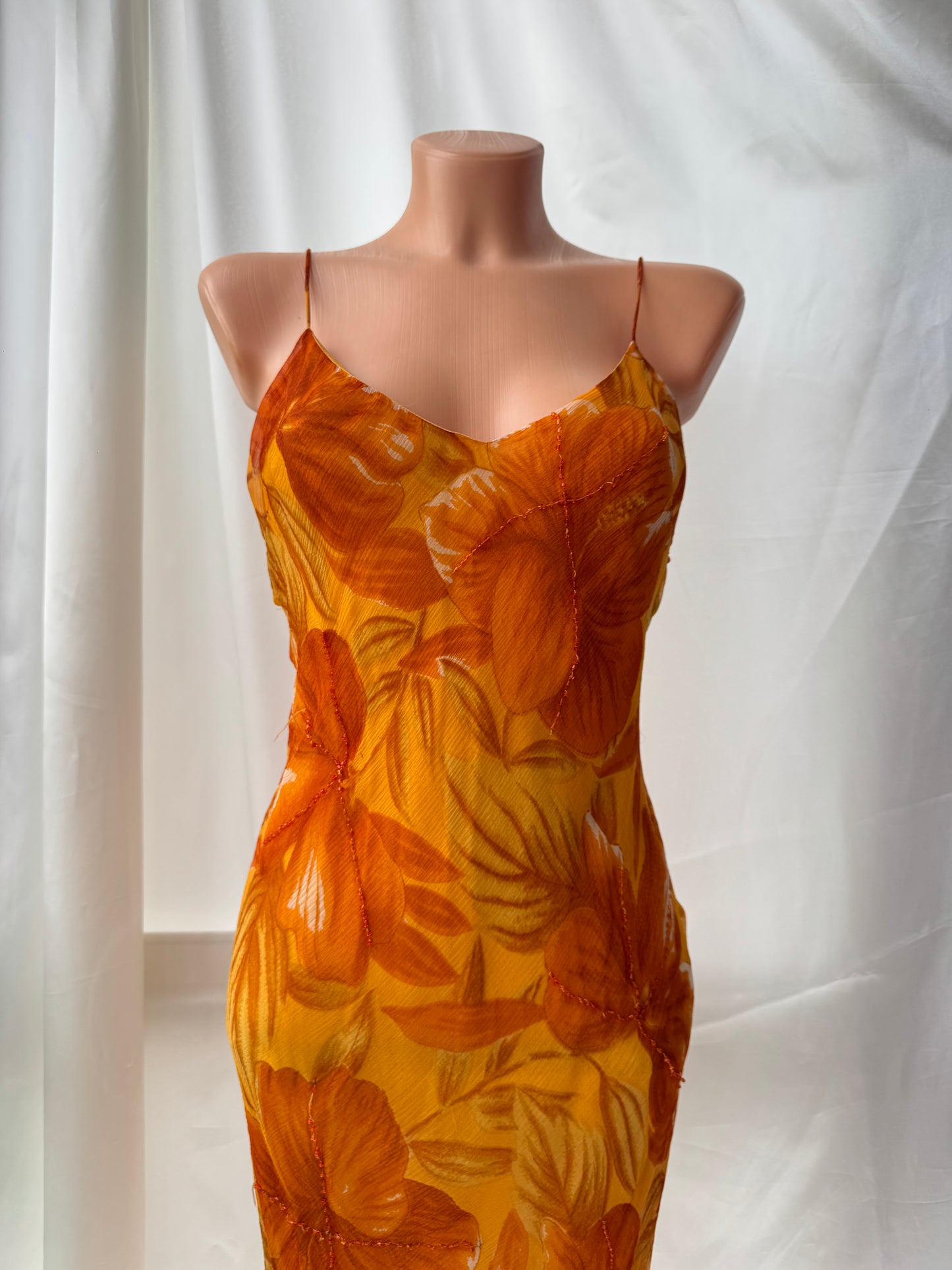 Orange Vintage Tropical Dress