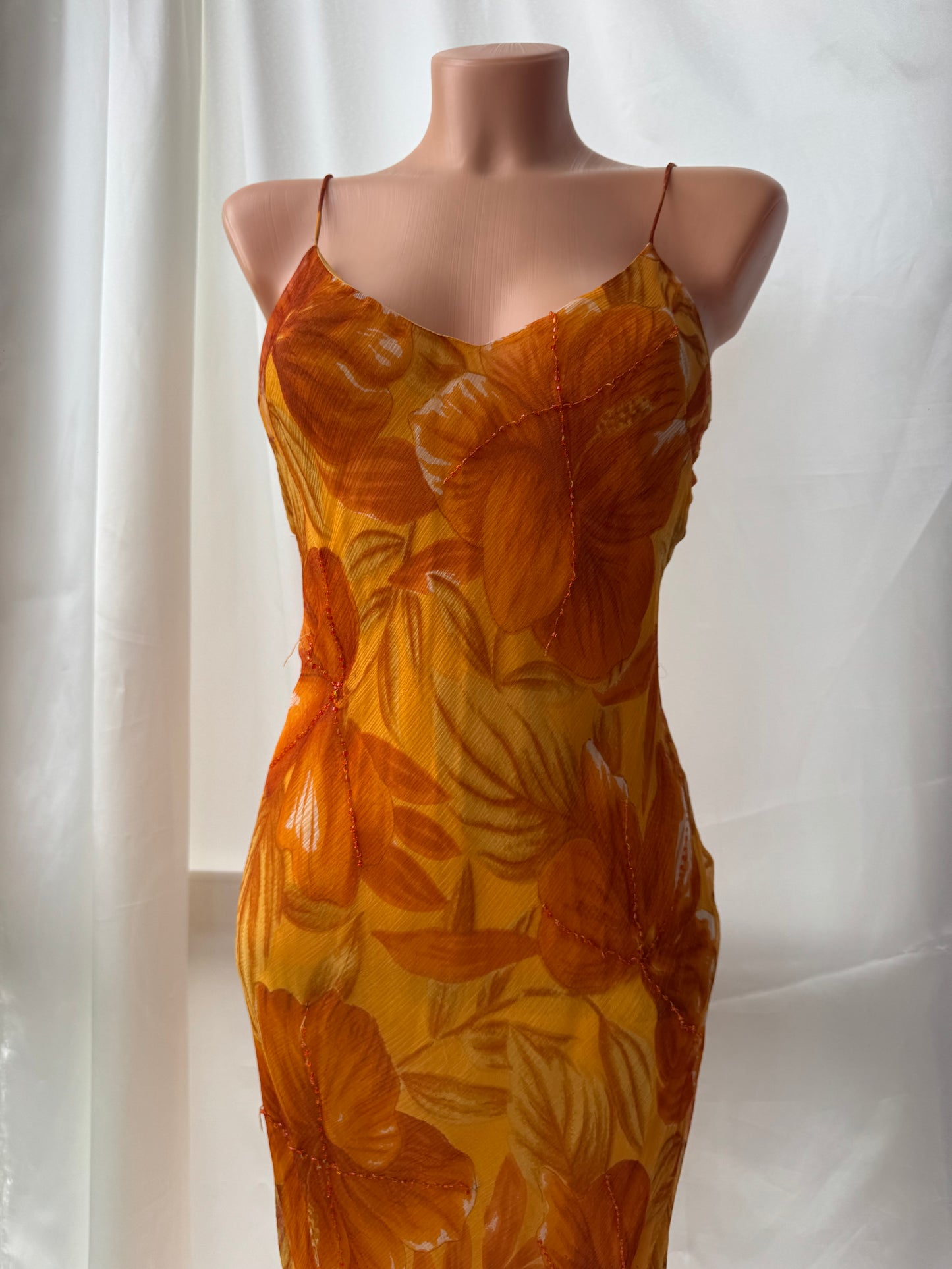 Orange Vintage Tropical Dress