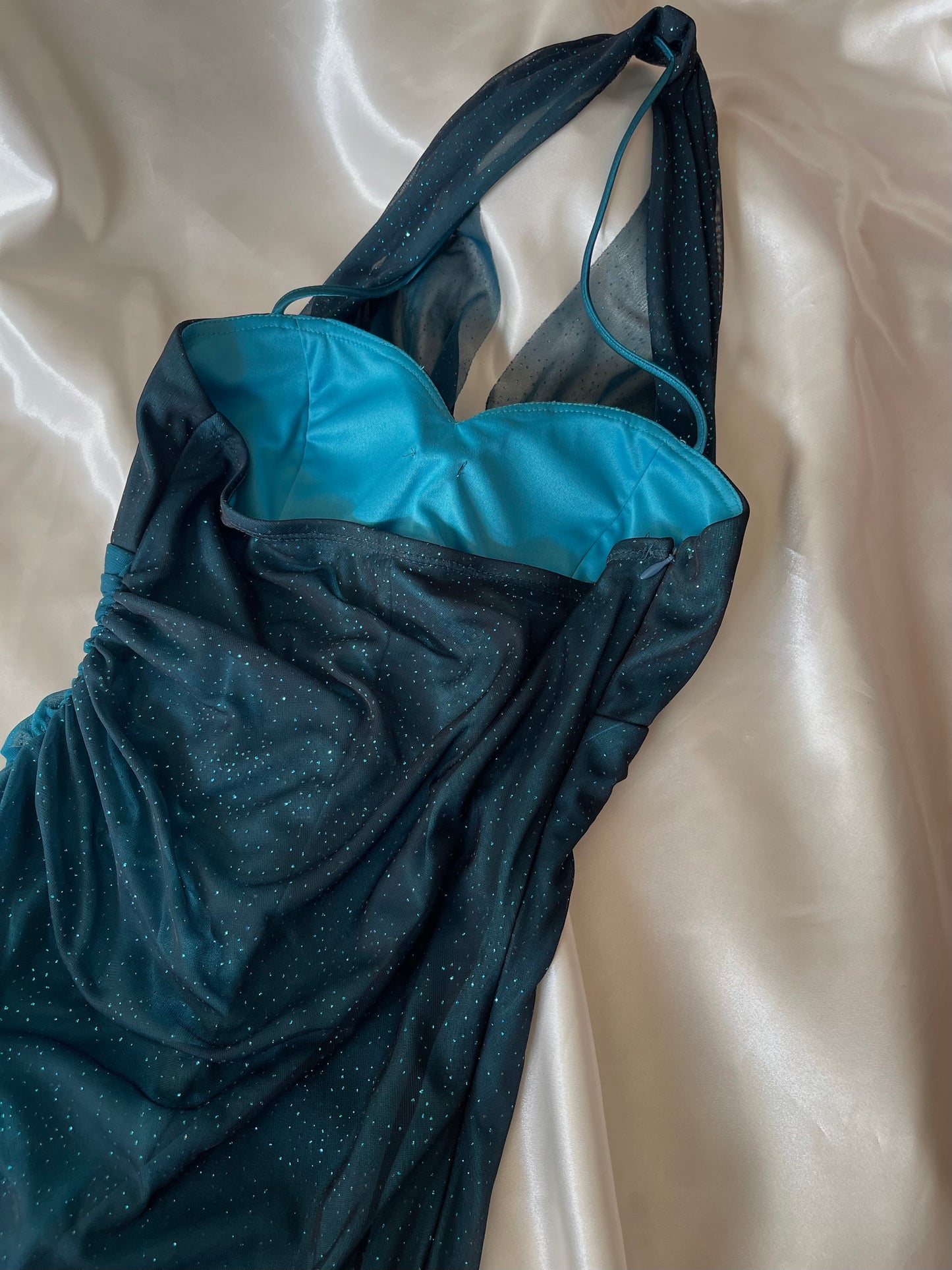 Sparkly Ombre Turquoise Vintage Dress