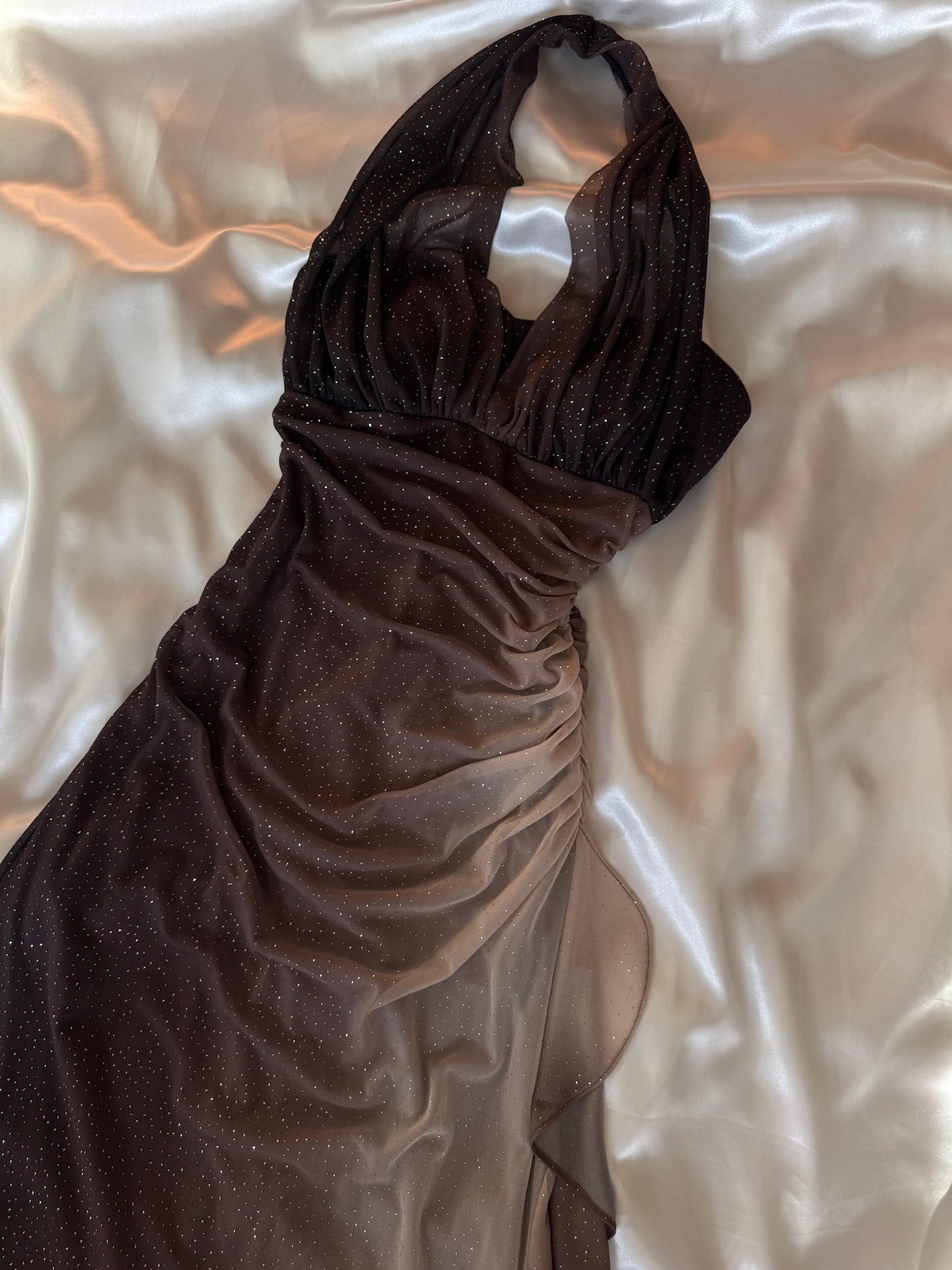 Sparkly Brown Ombre Vintage Dress