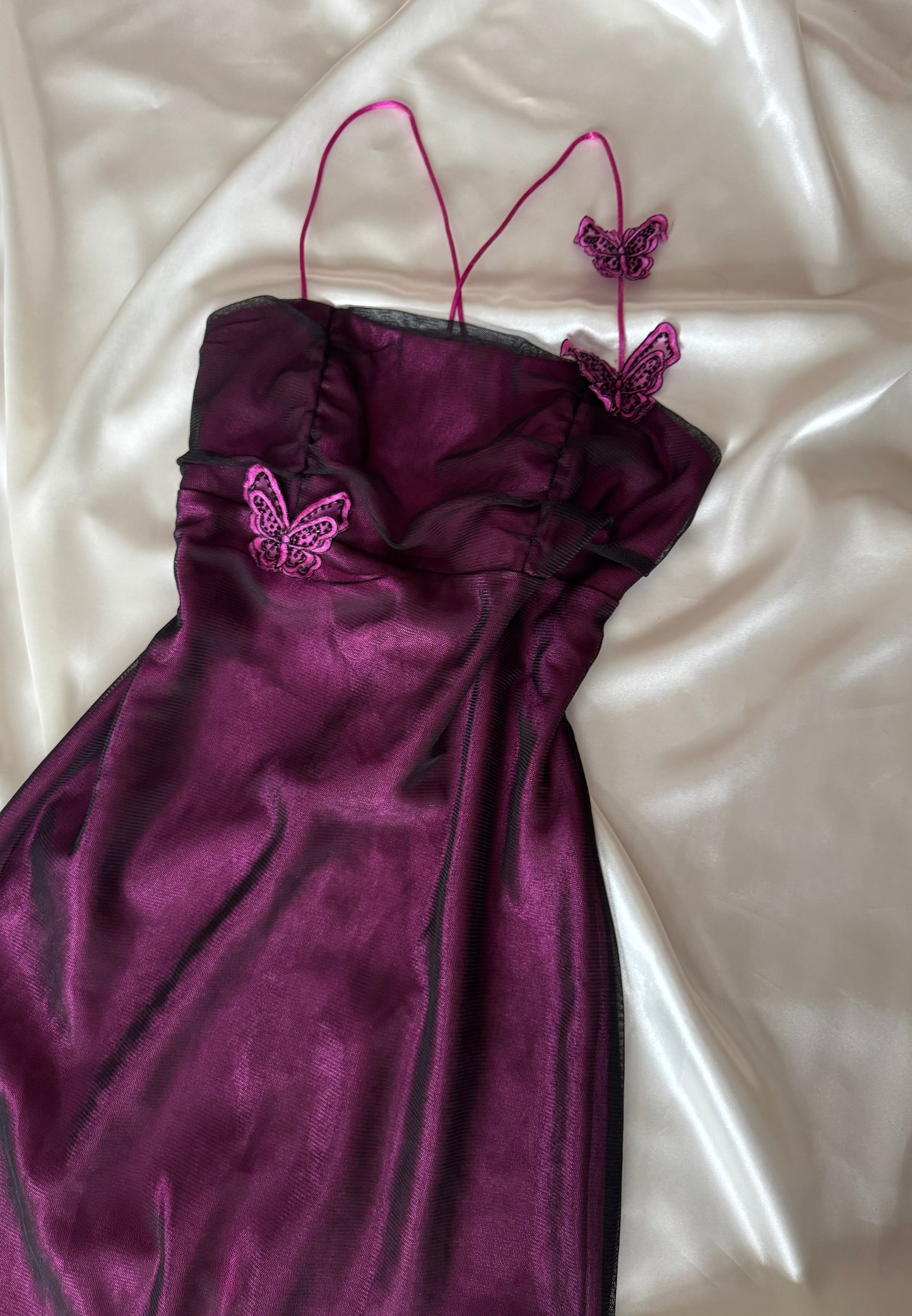 Gorgeous Purple Butterfly Vintage Royal Gown