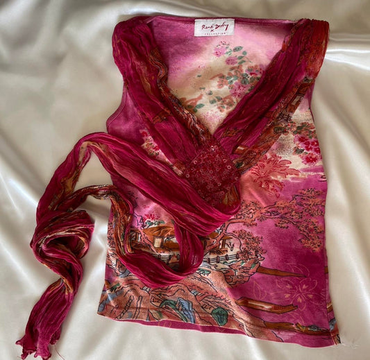 Beaded Rene Derhy Top with Silk Detailing