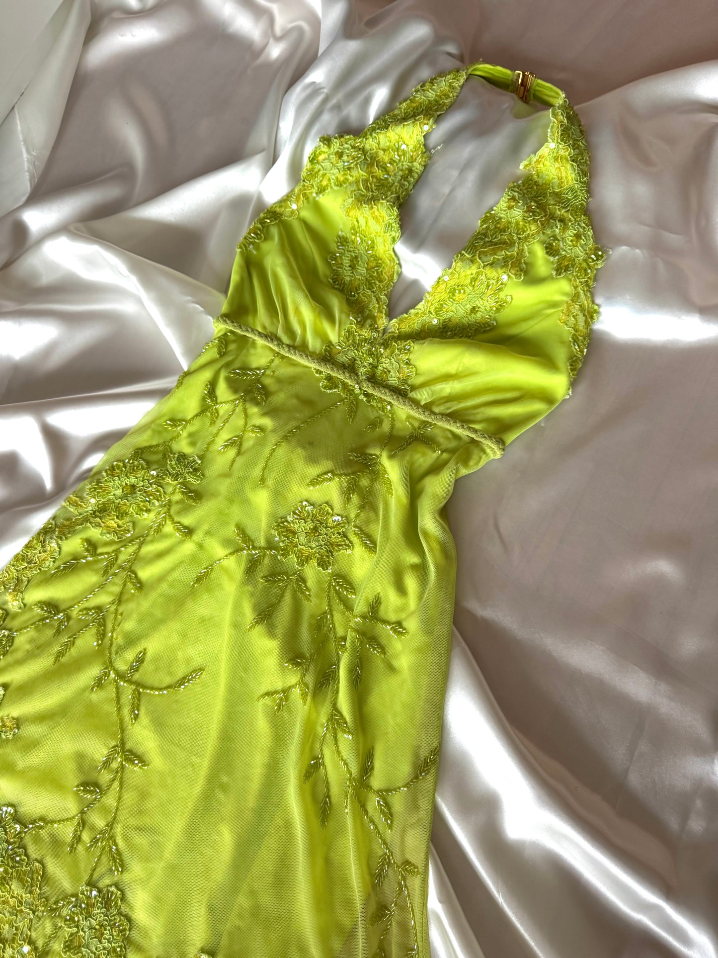 Green Beaded Lace Vintage Aftershock Summer Dress