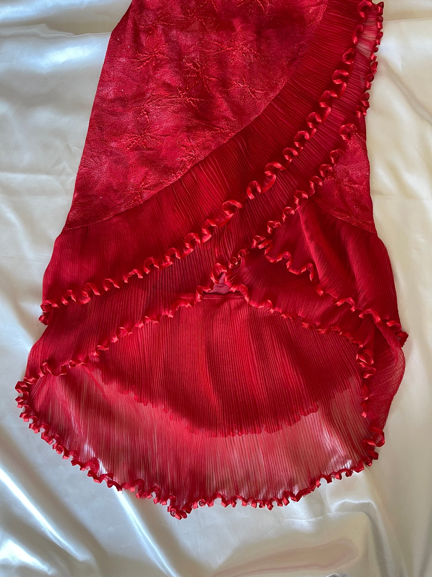 Cute Red Frill Sparkly Vintage Dress