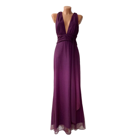 Sparkly Purple Halter Neck Vintage Dress