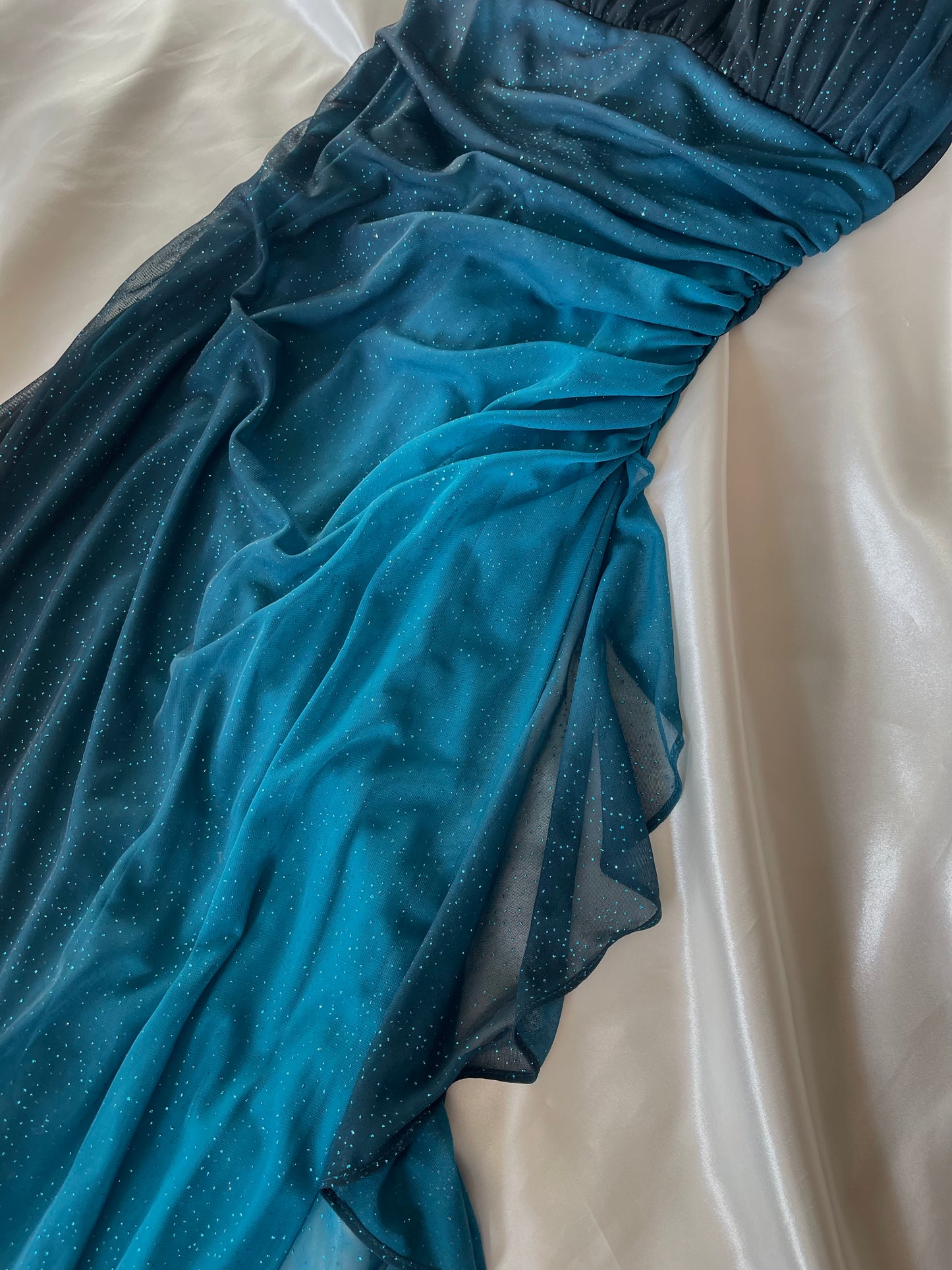 Sparkly Ombre Turquoise Vintage Dress