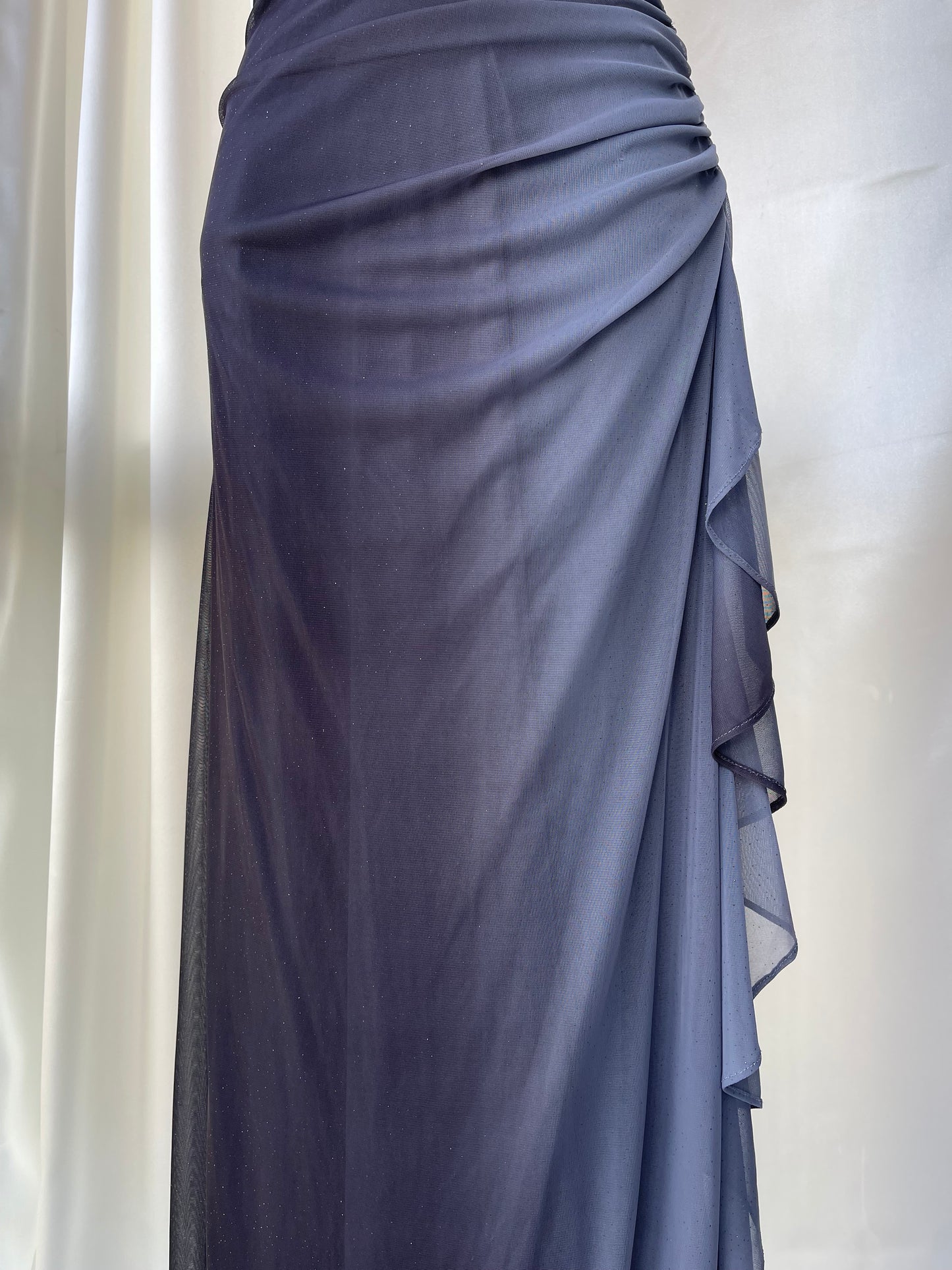 Sparkly Ombre Gray Halter Neck Vintage Dress