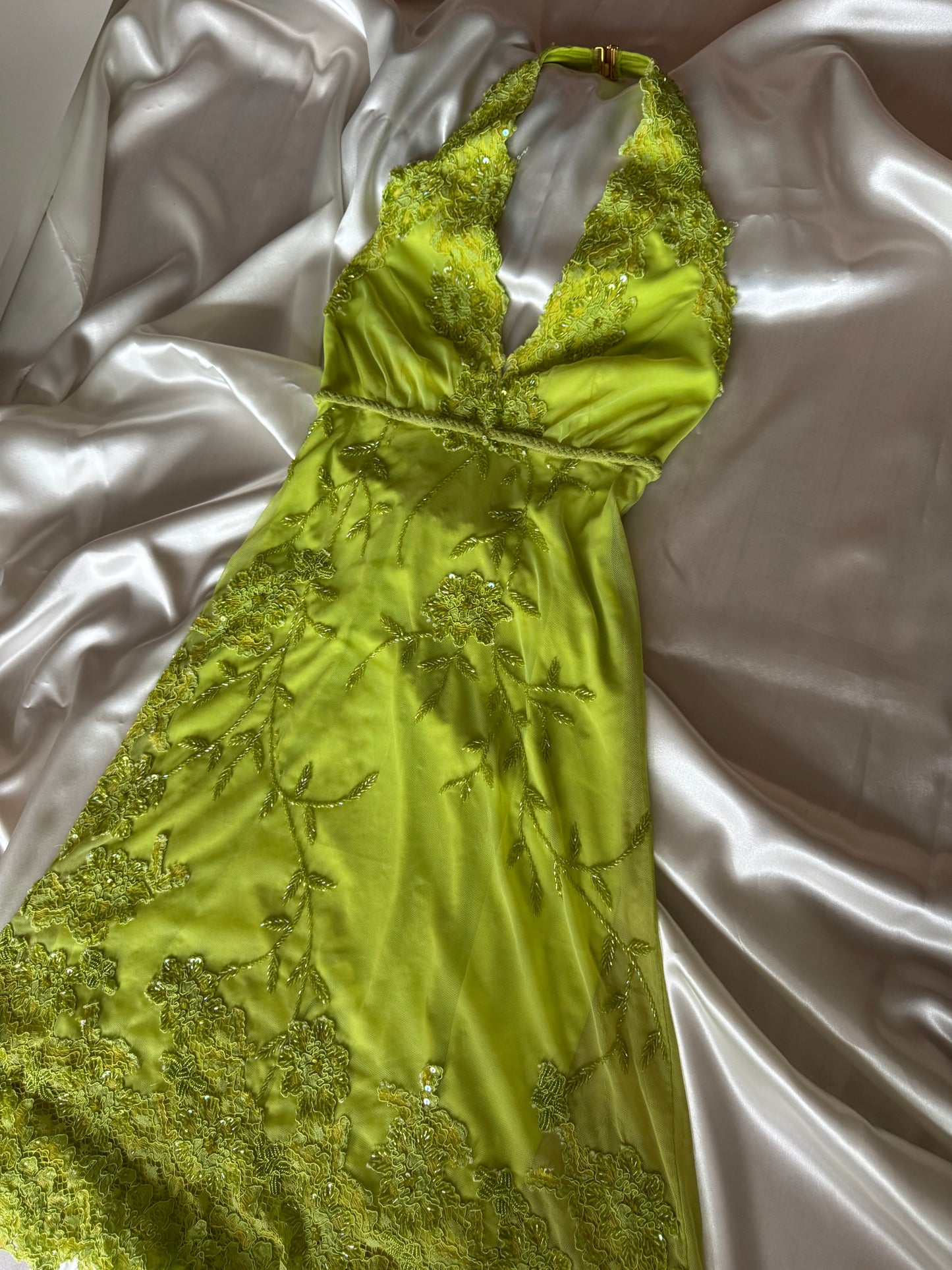 Green Beaded Lace Vintage Aftershock Summer Dress