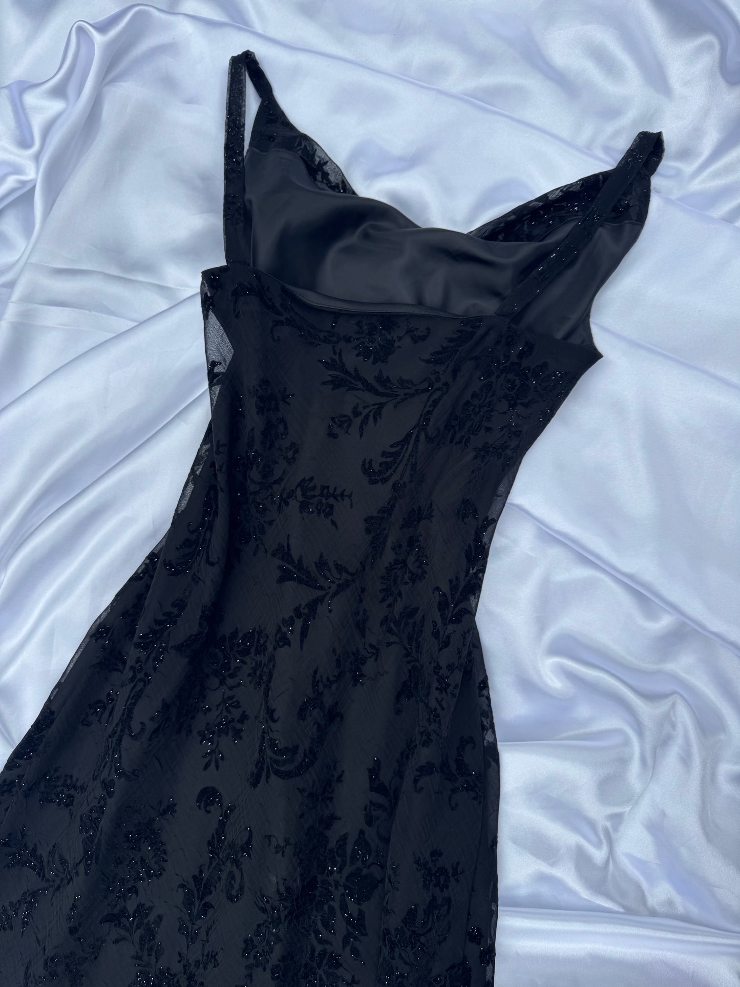 Black Floral Sparkly Gothic Vintage Dress