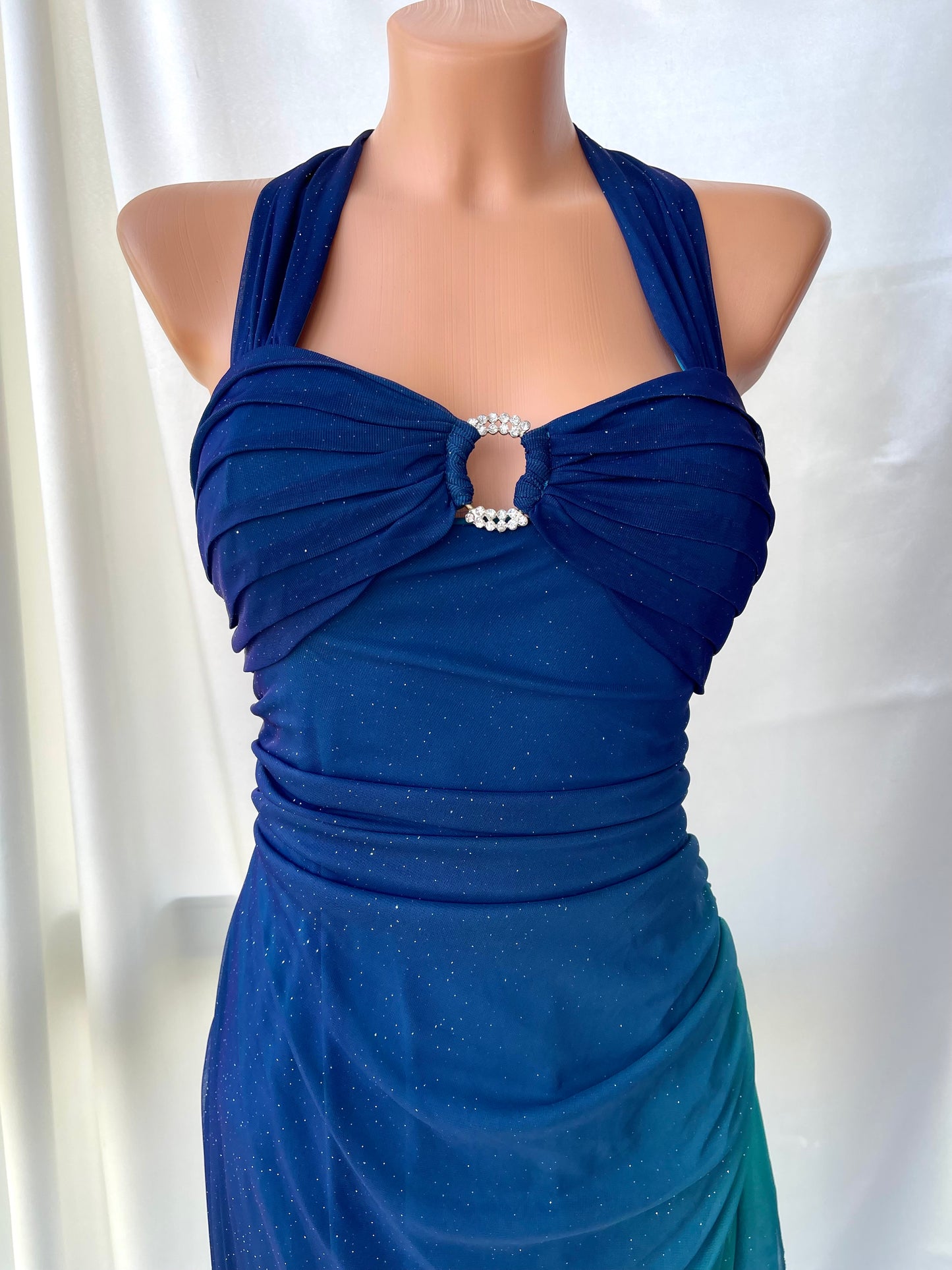 Sparkly Ombre Blue & Turquoise Vintage Dress