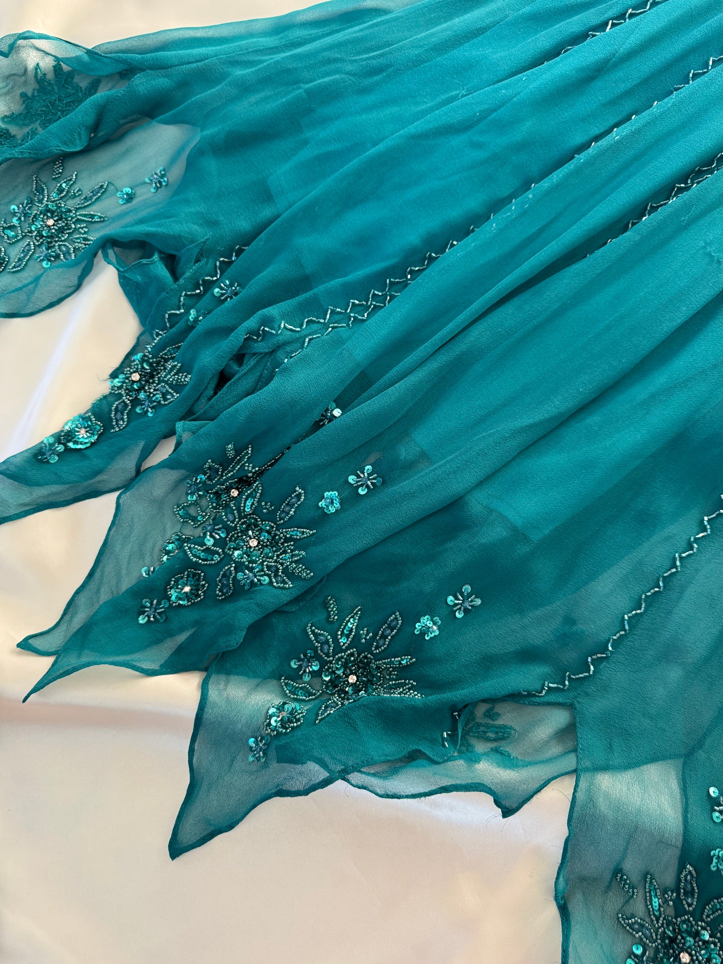 Spectacular Turquoise Beaded Silk Dress