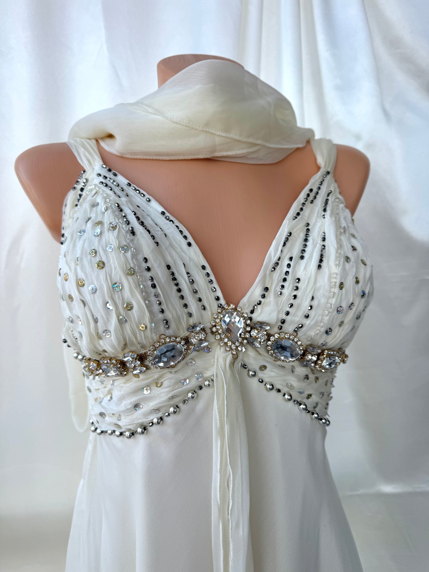 White Sparkly Vintage Dress