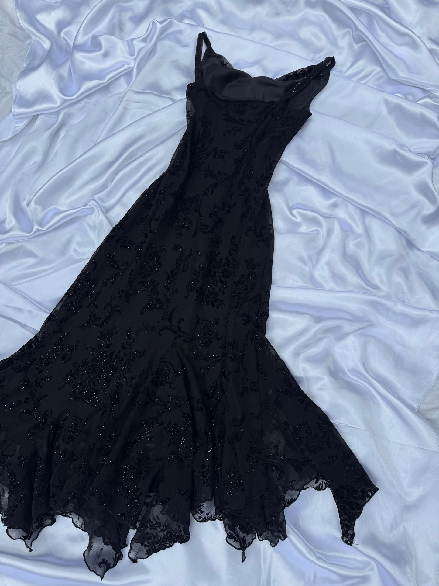 Black Floral Sparkly Gothic Vintage Dress
