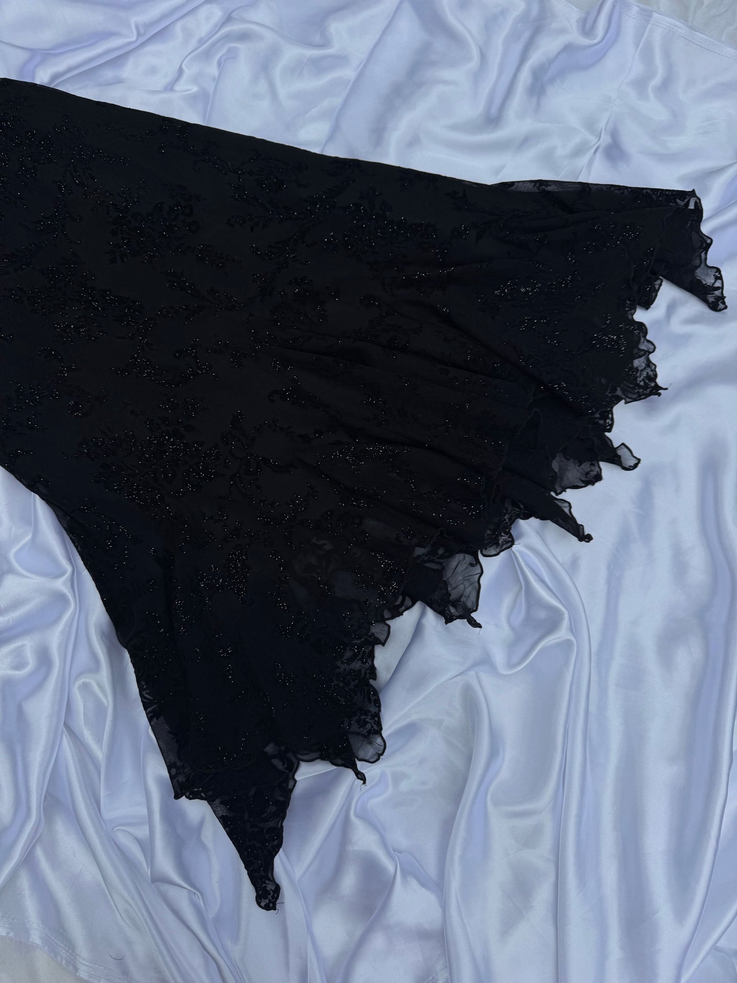 Black Floral Sparkly Gothic Vintage Dress