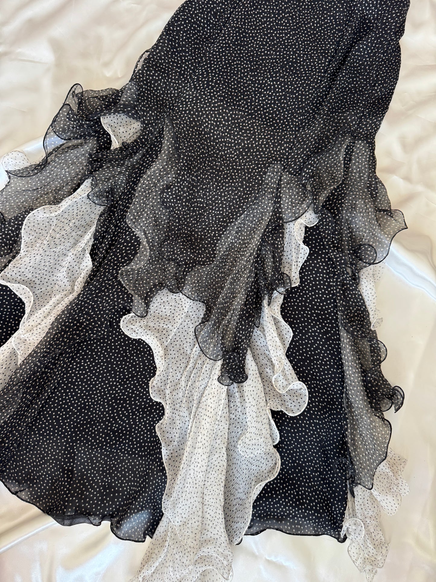 Spectacular Black Polkadot Ruffle Dress