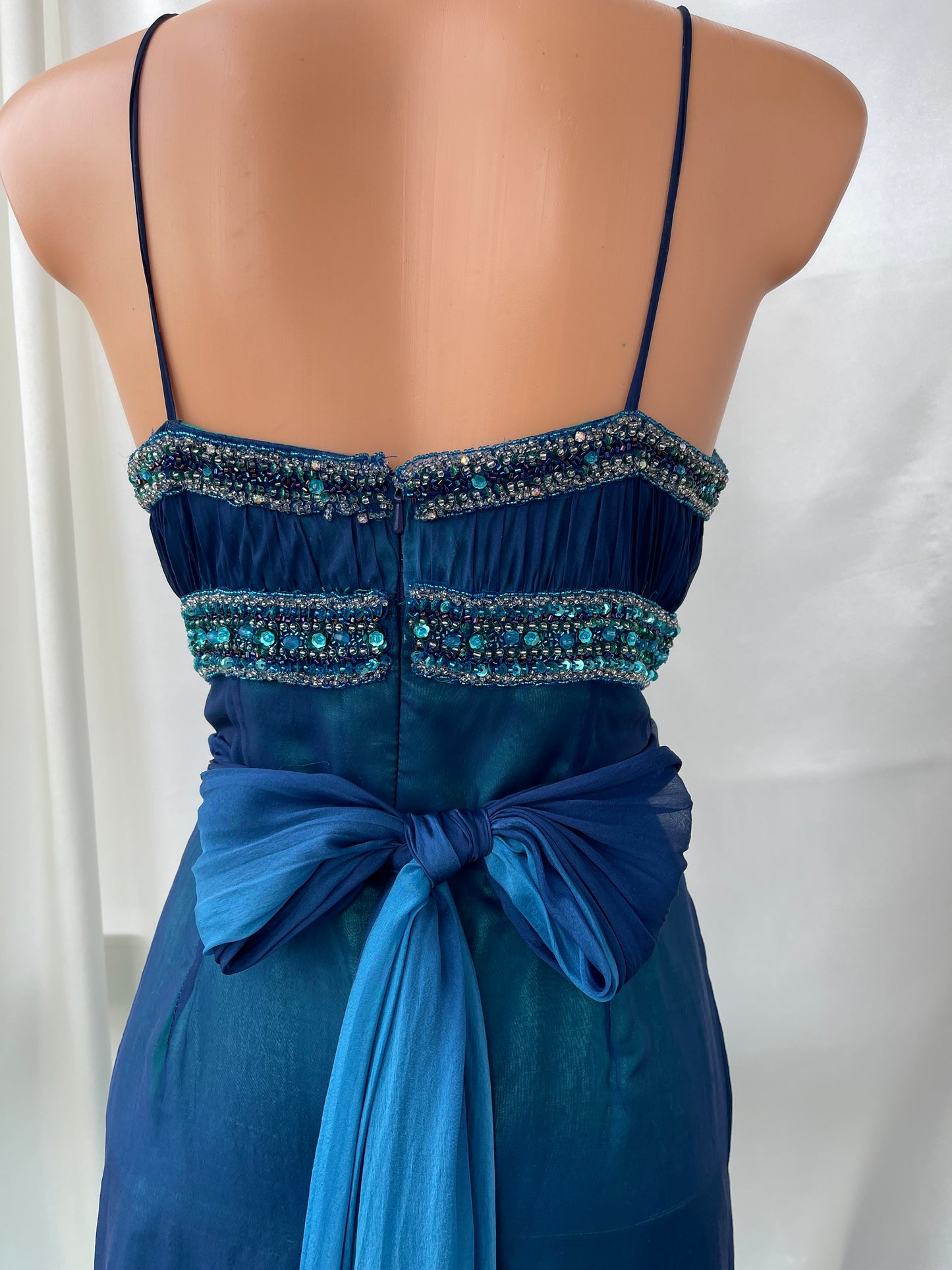 Blue Beaded Princess Jasmin Vintage Dress