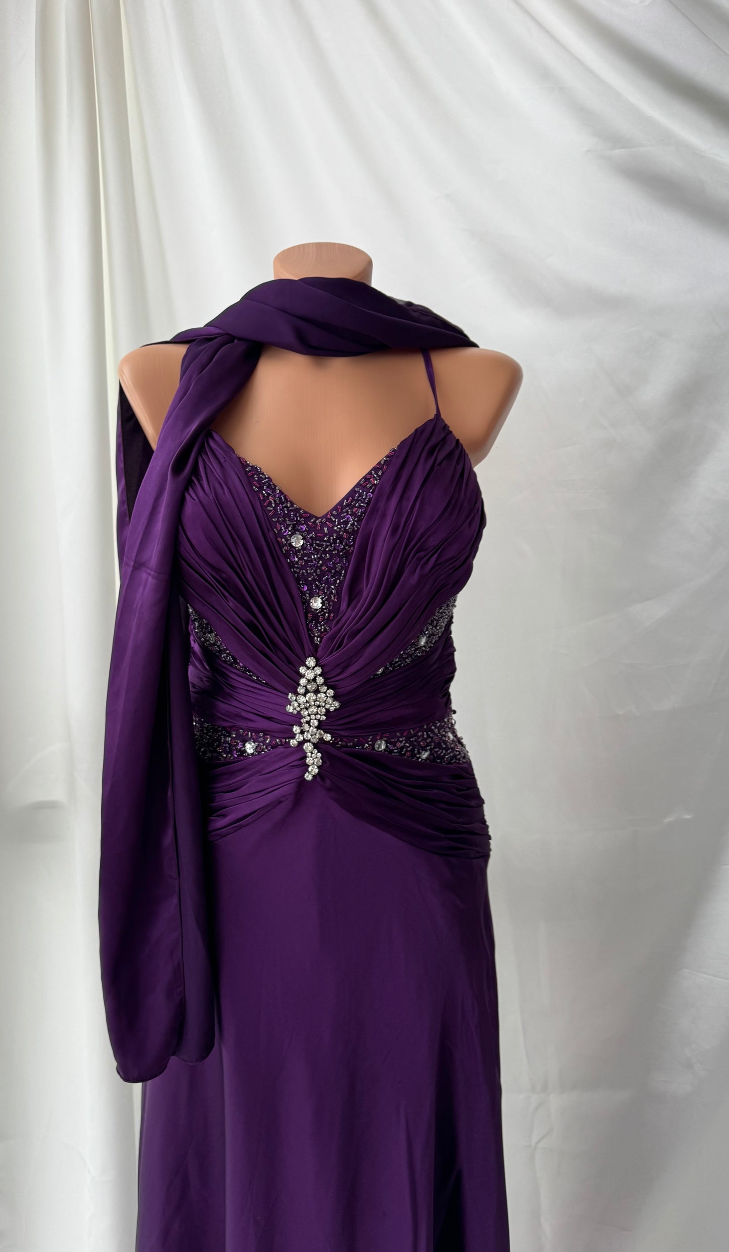 Long Purple Beaded Dress