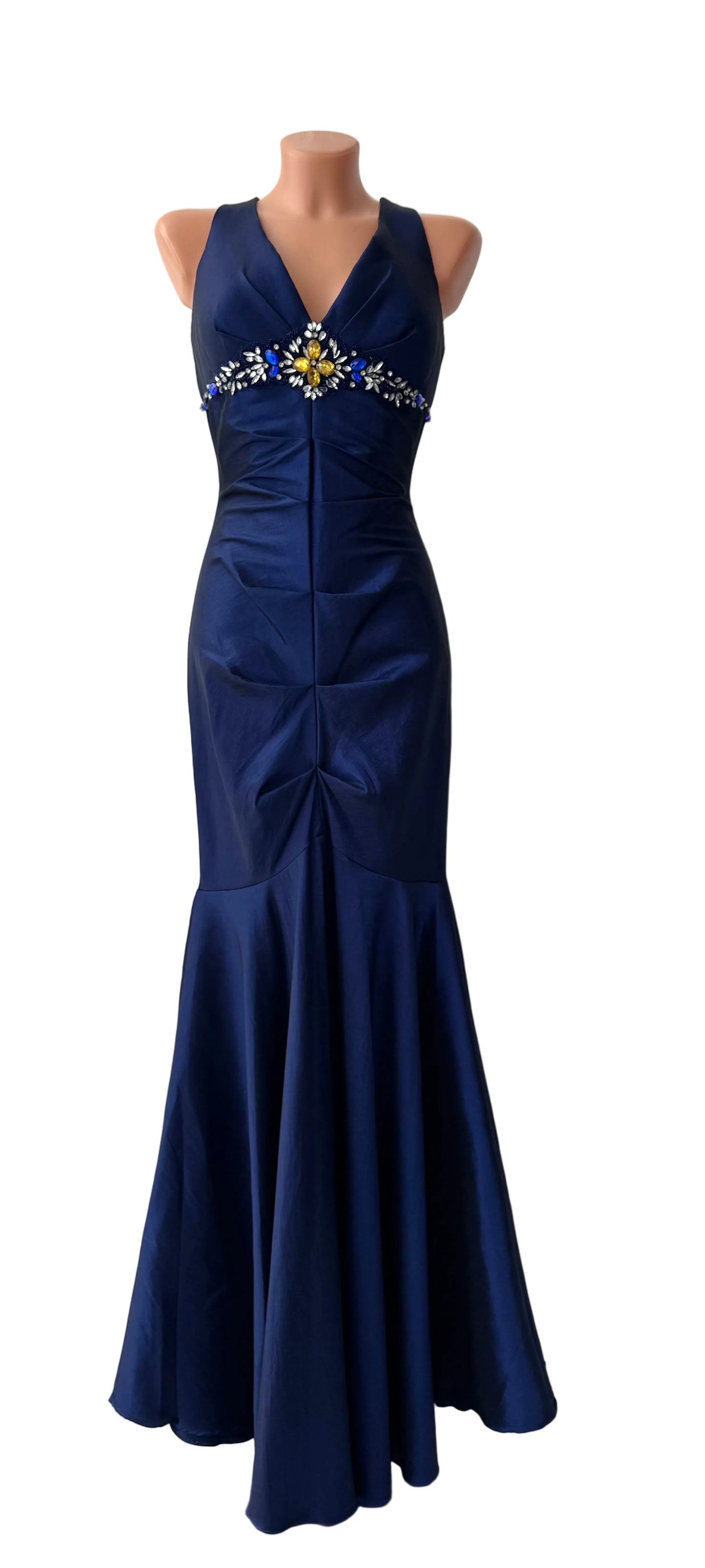 Absolutely Beautiful Mermaid Blue Vintage Ruched Dress
