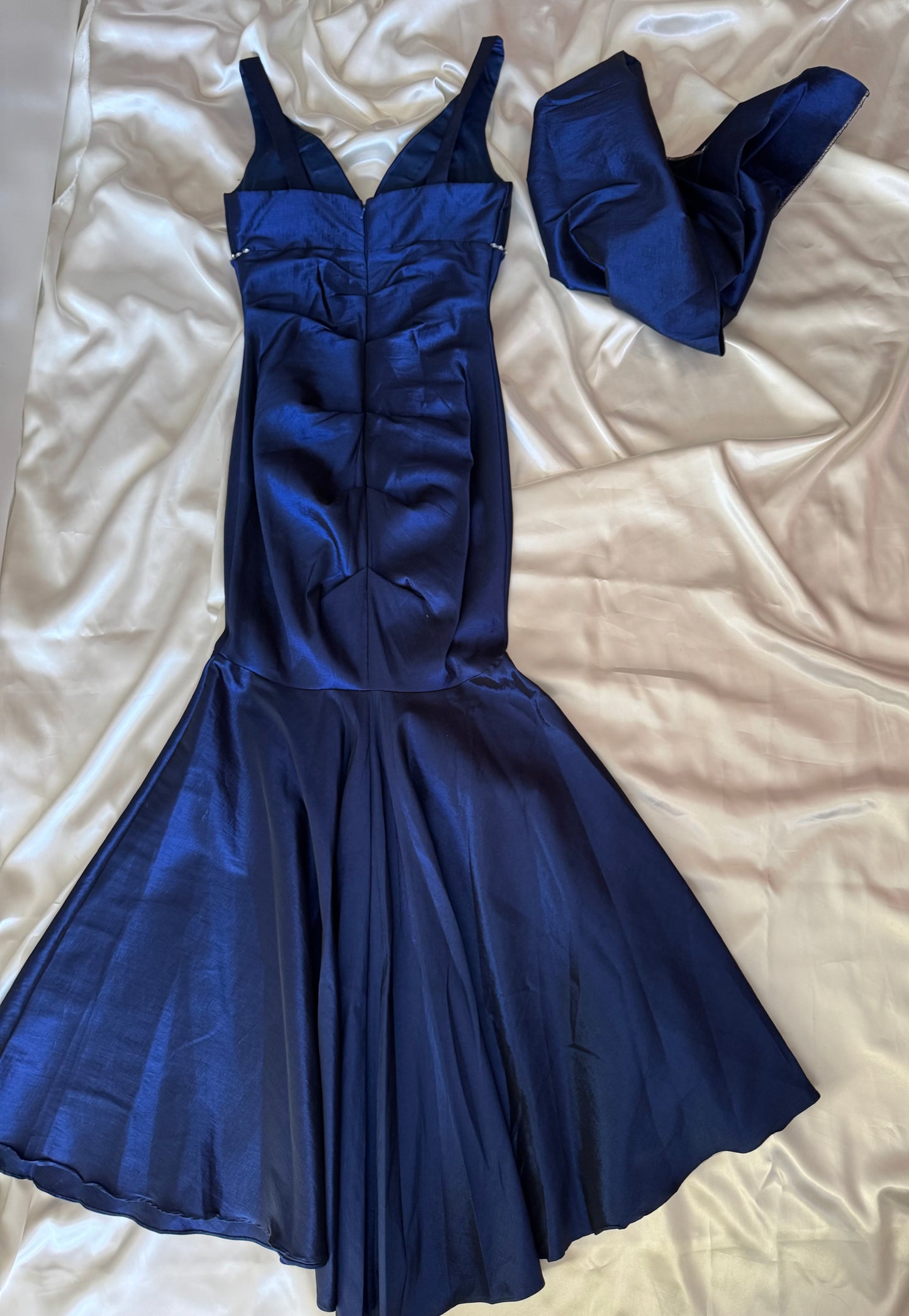 Absolutely Beautiful Mermaid Blue Vintage Ruched Dress