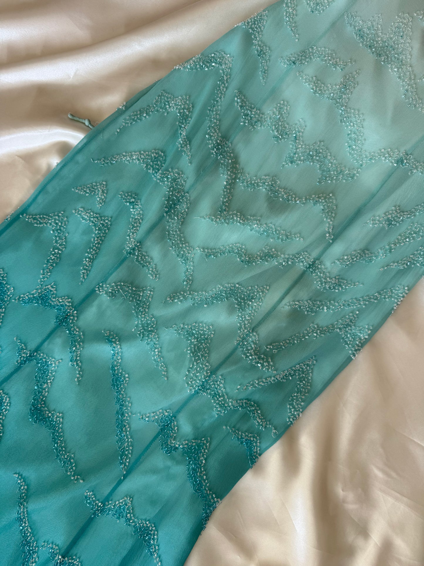 Enchanting Blue Silk Beaded Vintage Dress - REPAIR & RESTORE