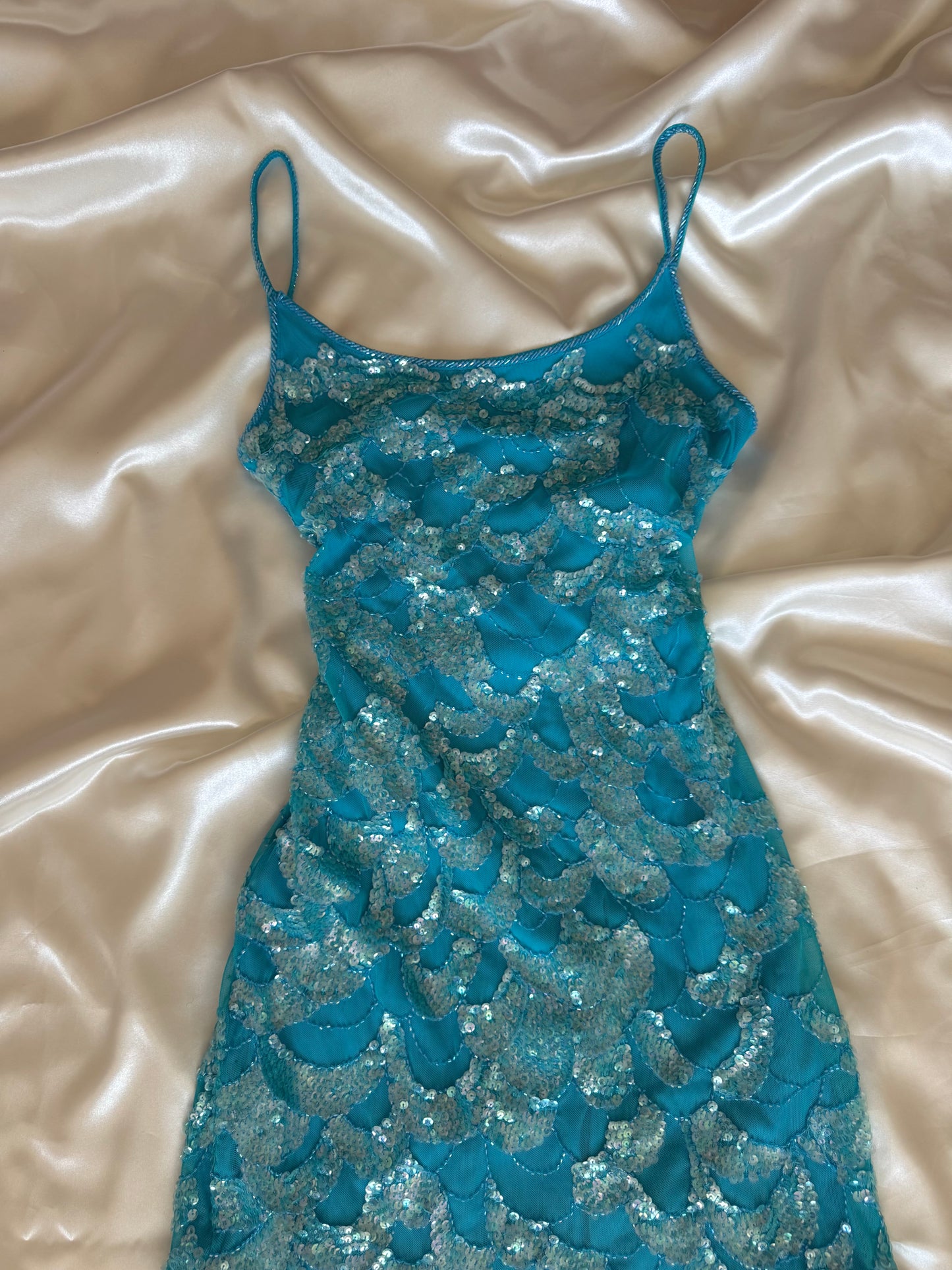 Absolutely Beautiful Sequin Light Blue Vintage Dress