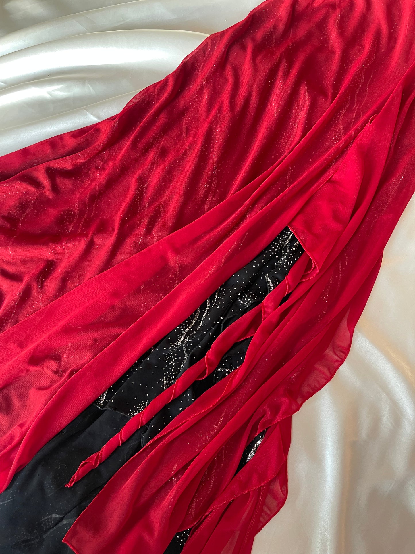 Spectacular Red & Black Sparkly Vintage Dress