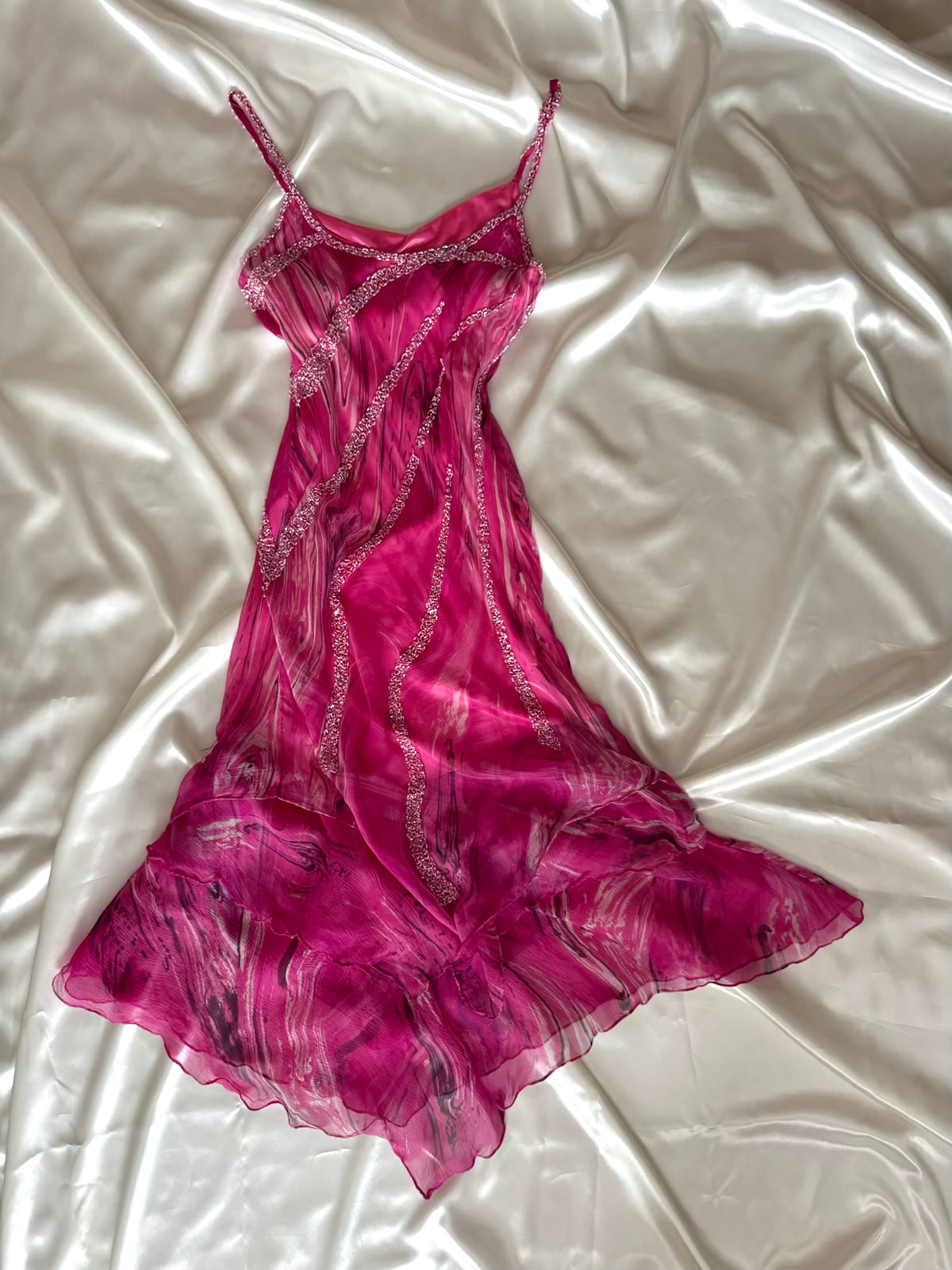 Gorgeous Pink Floral Vintage Dress