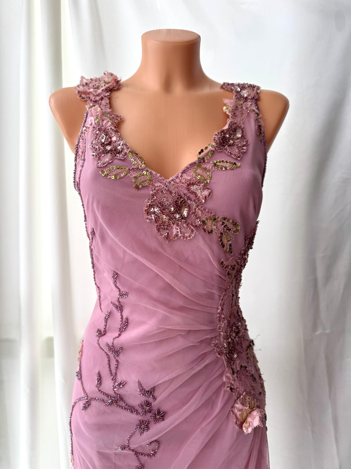 Gorgeous Pink Floral Vintage Dress