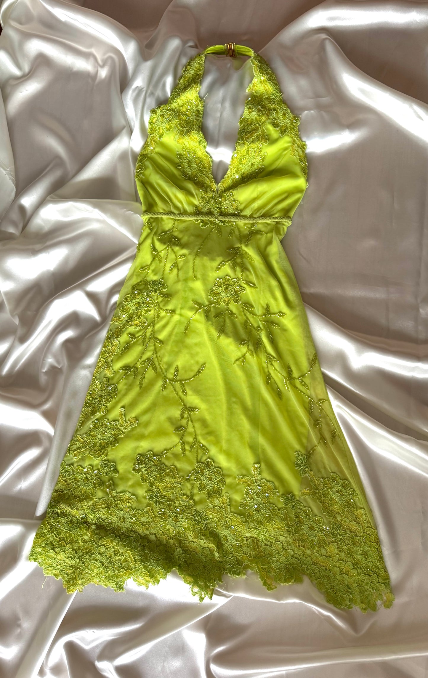 Green Beaded Lace Vintage Aftershock Summer Dress