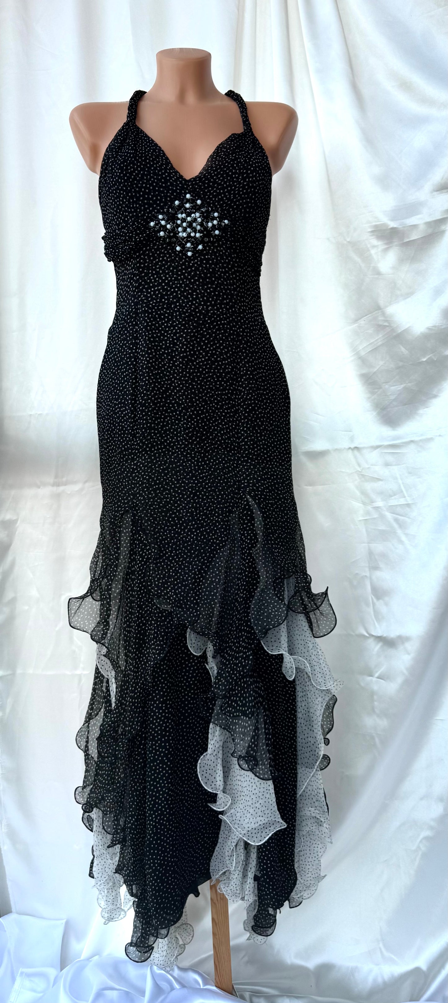 Spectacular Black Polkadot Ruffle Dress