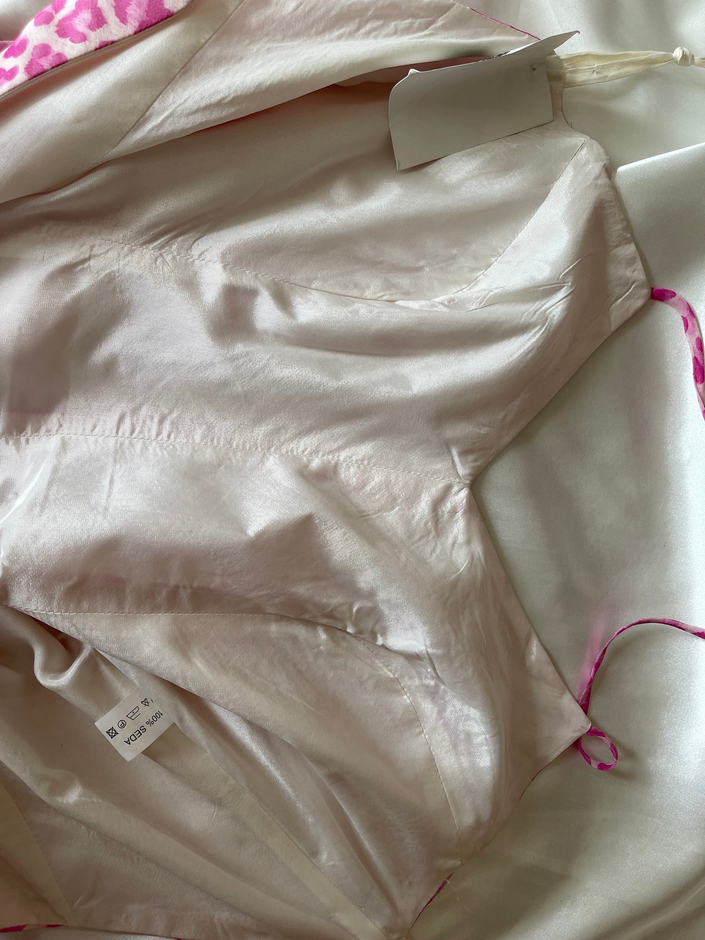 Pink Silk Vintage Leopard Panther Print Dress