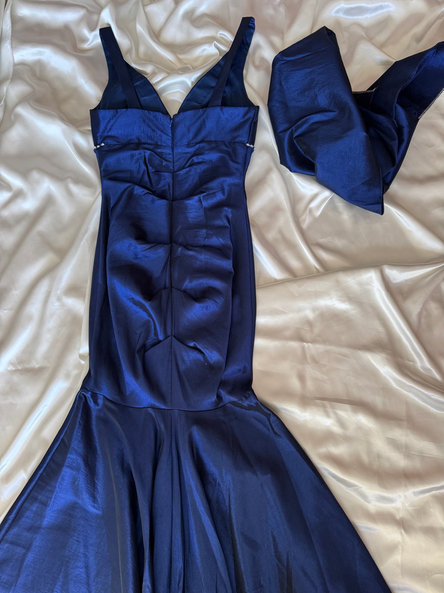 Absolutely Beautiful Mermaid Blue Vintage Ruched Dress