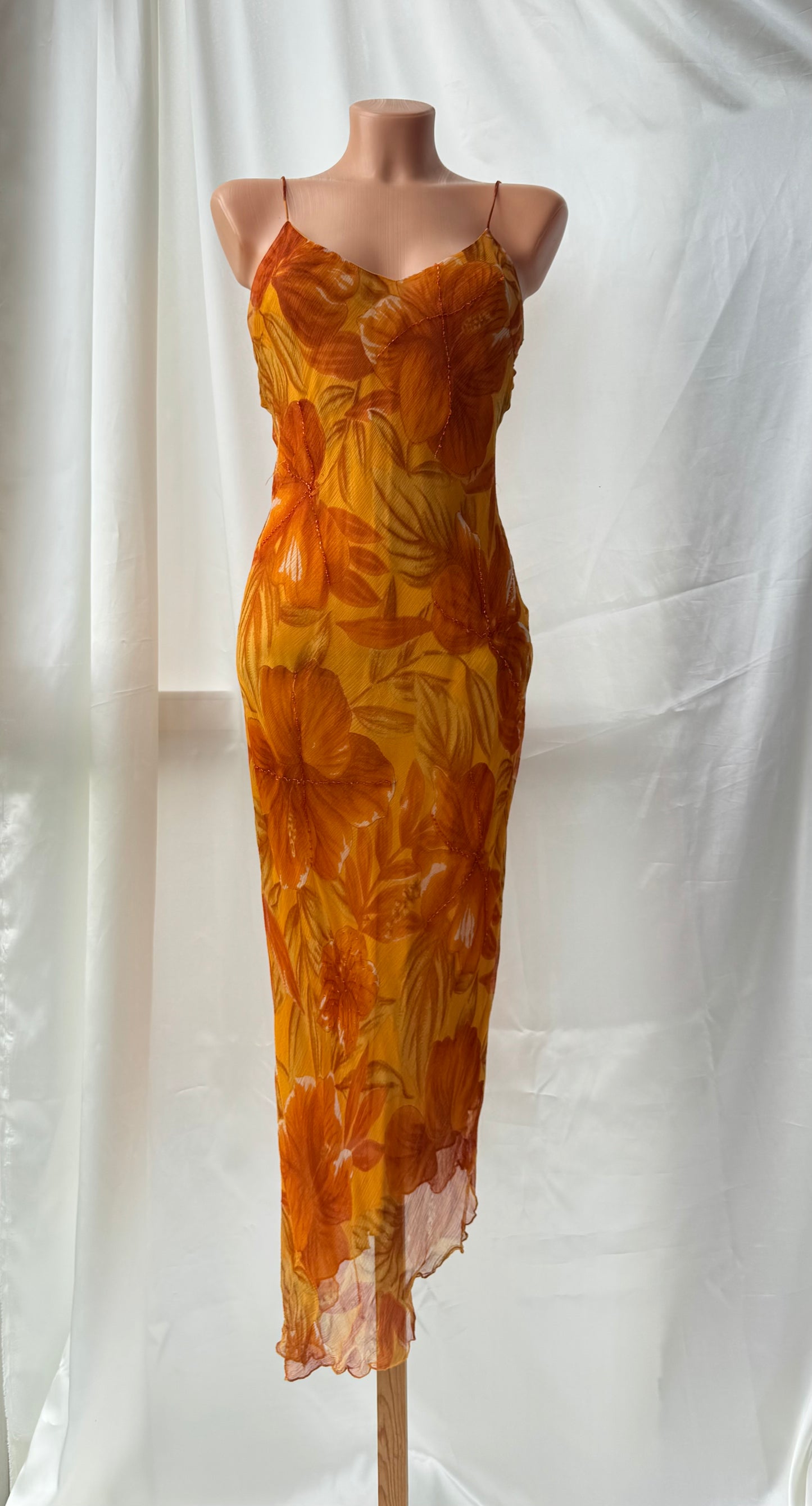 Orange Vintage Tropical Dress
